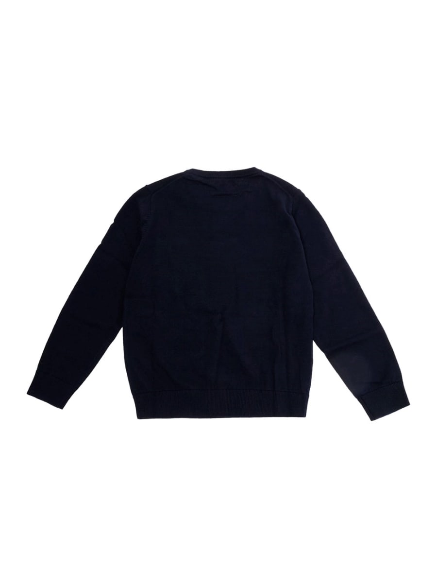 Emporio armani kids Maglia blu con collo rotondo e maniche lunghe per bambino, view 2