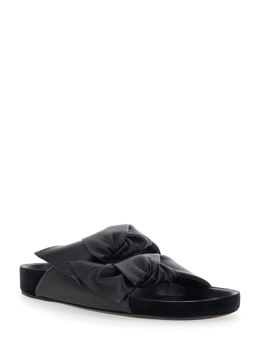 Isabel Marant Sandali 'Lennyo' Neri con Dettagli con Fiocchi in Pelle Donna, view 2