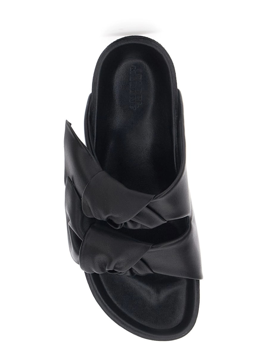 Isabel Marant Sandali 'Lennyo' Neri con Dettagli con Fiocchi in Pelle Donna, view 4