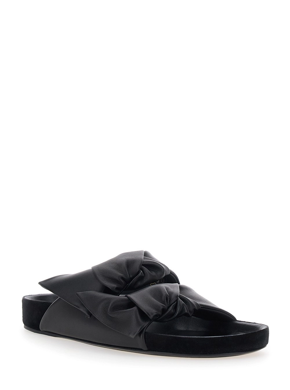 Isabel Marant Sandali 'Lennyo' Neri con Dettagli con Fiocchi in Pelle Donna, view 2