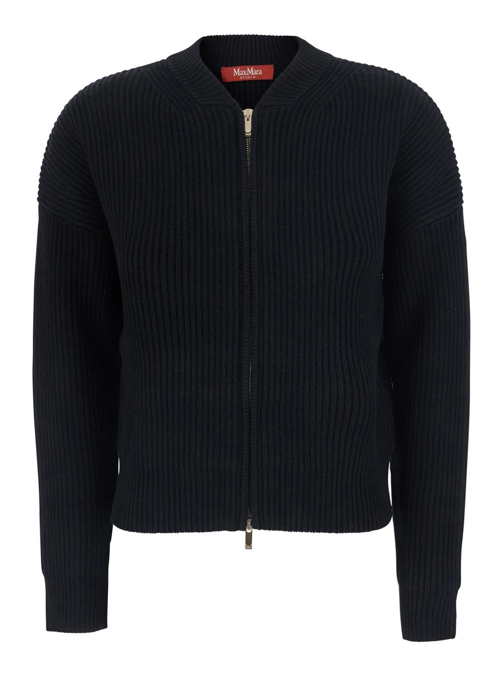 Max Mara Studio Maglia in Nero con collo alto e maniche lunghe in Tessuto. Colore Nero. Prodotto per Donna.