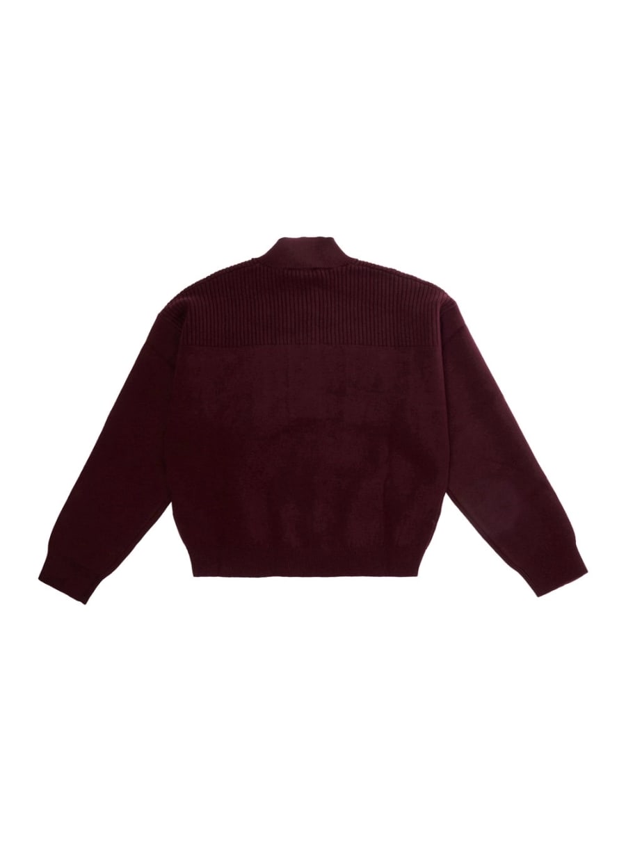 Chloé kids Pull con maniche lunghe e collo rotondo in cotone e cashmere viola per bambina, view 2