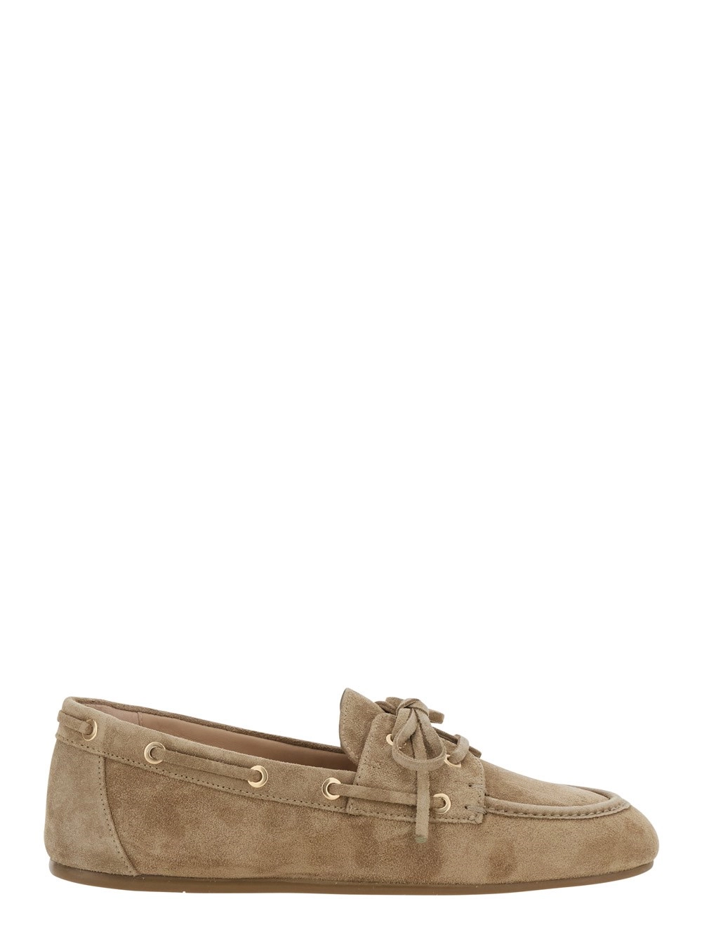 Stuart weitzman Mocassini 'TINSLEY' Beige con Punta Arrotondata in Pelle Donna