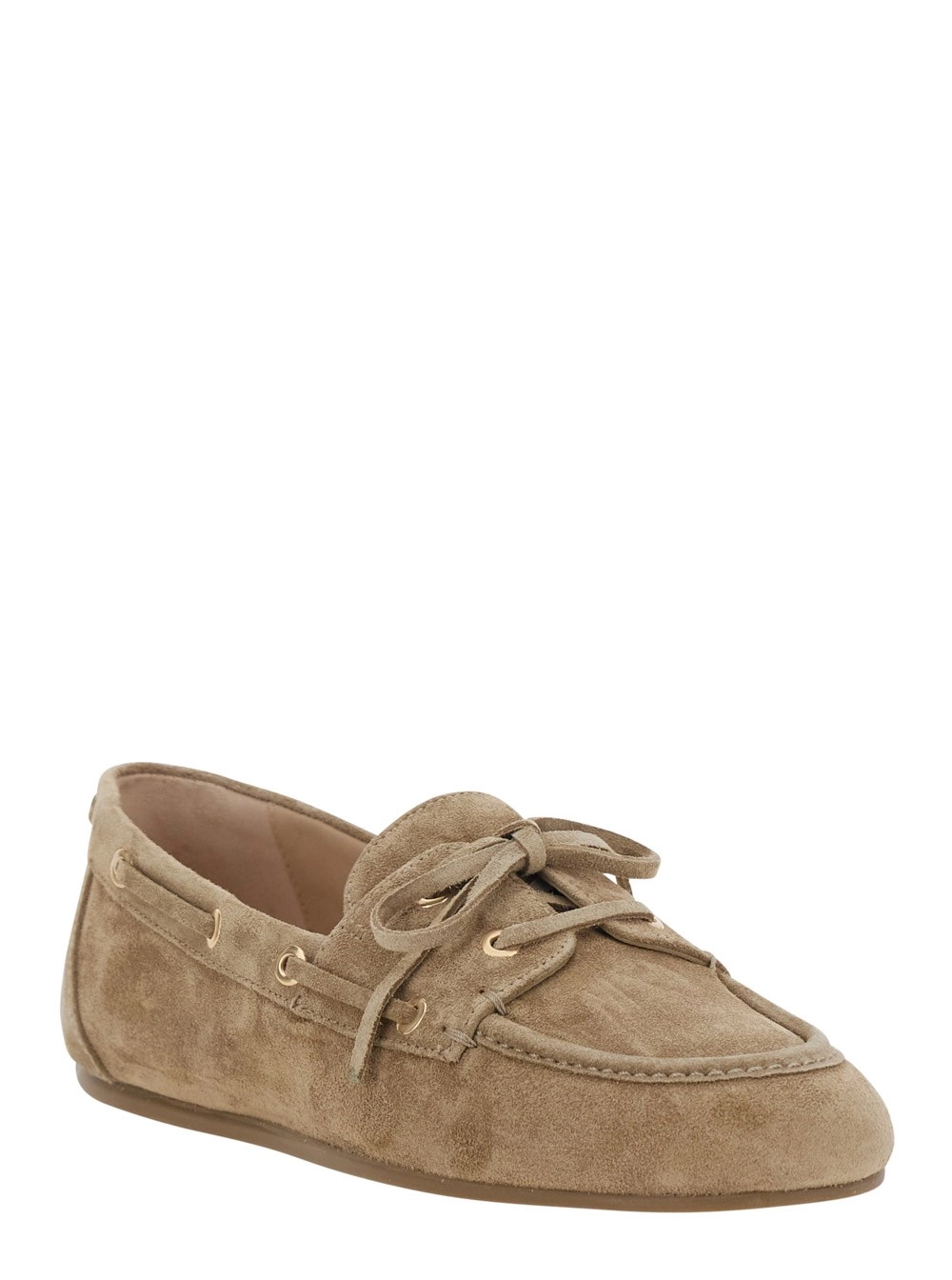 Stuart weitzman Mocassini 'TINSLEY' Beige con Punta Arrotondata in Pelle Donna, view 2