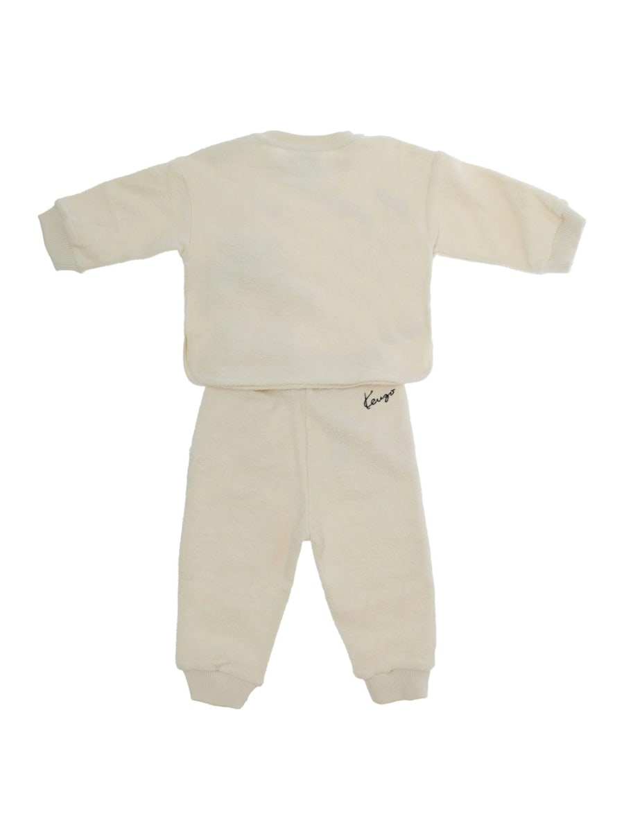 Kenzo kids Completo K6210121G con collo tondo e maniche lunghe in Cotone Beige per Bambina, view 2