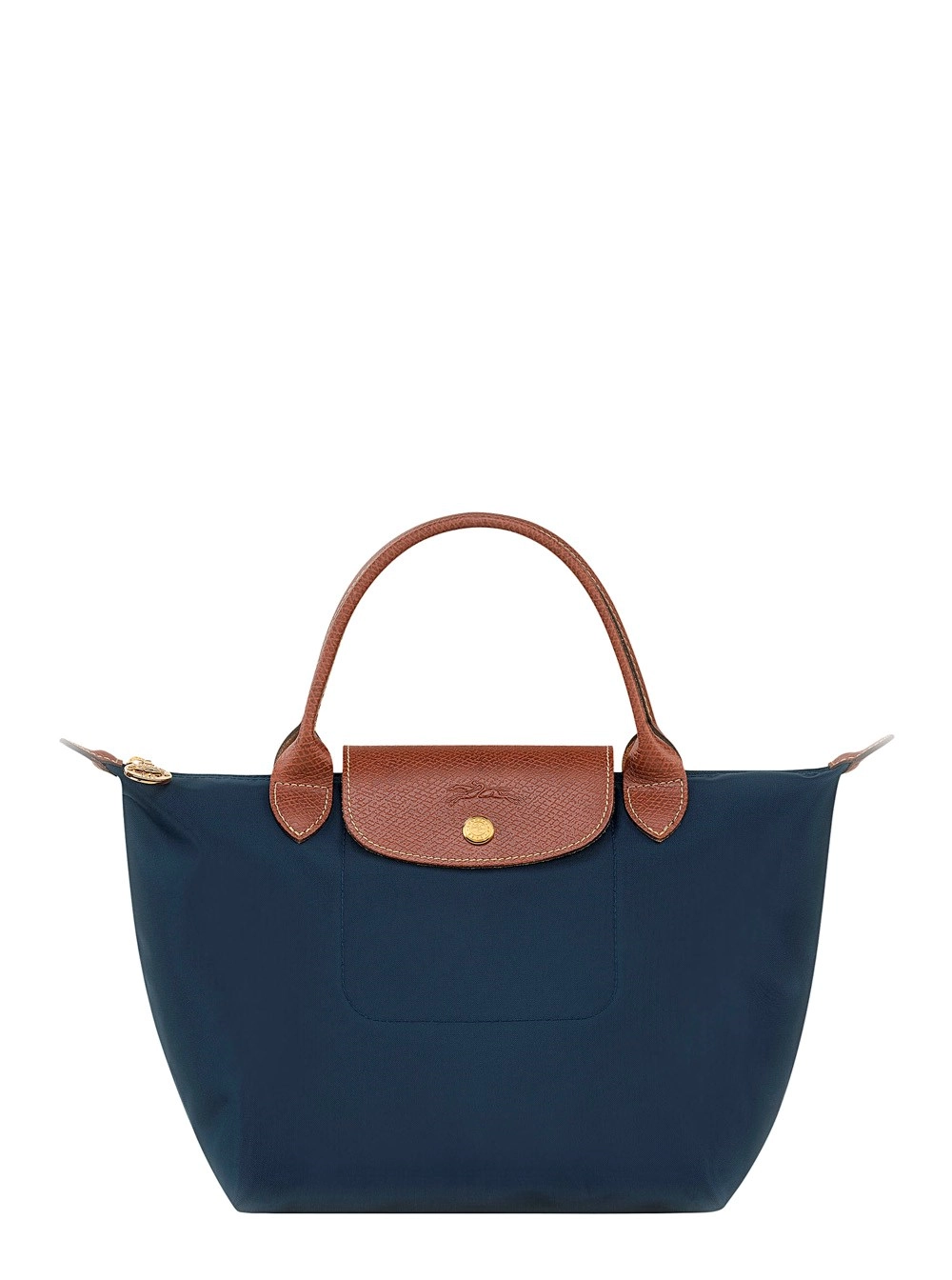 Longchamp Borsa a Mano 'Le Pliage S' con Logo Inciso in Tela Riciclata Blu Donna