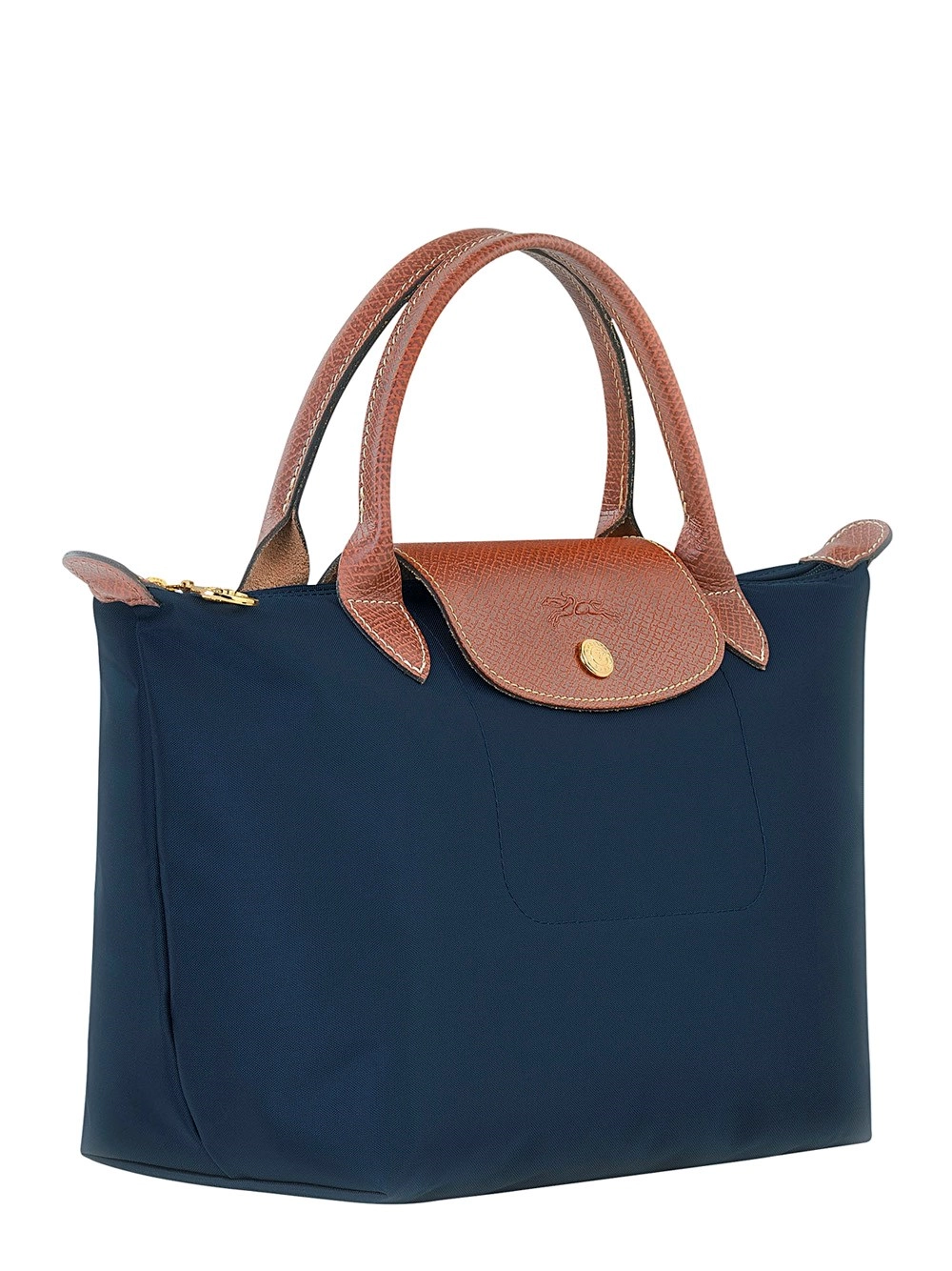 Longchamp Borsa a Mano 'Le Pliage S' con Logo Inciso in Tela Riciclata Blu Donna, view 2