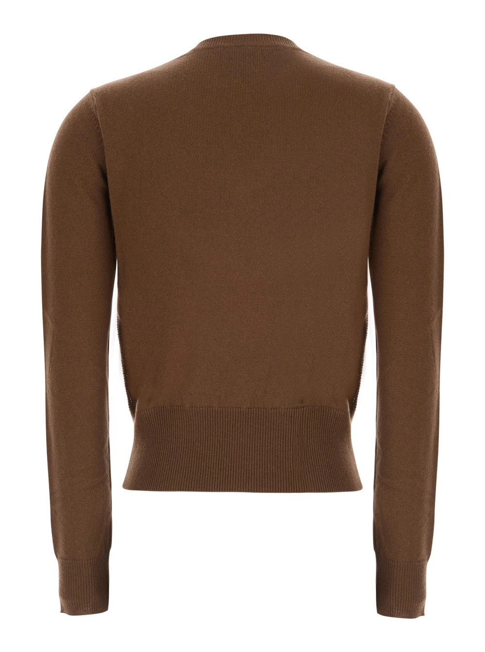 Max Mara Studio Maglia MSTLIUTI con colletto e maniche lunghe in tessuto tecnico marrone per donna, view 2