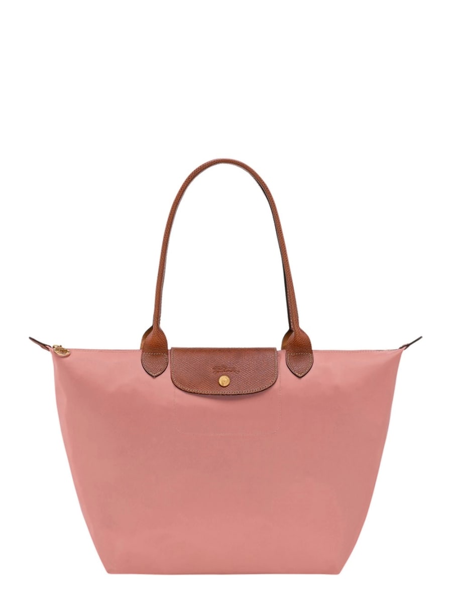 Longchamp Borsa Shopping 'Le Pliage Original' con Logo Impresso in Tela Riciclata Rosa Donna
