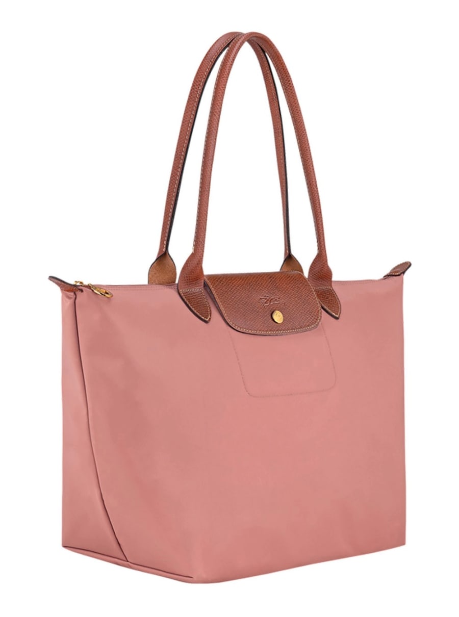 Longchamp Borsa Shopping 'Le Pliage Original' con Logo Impresso in Tela Riciclata Rosa Donna, view 2