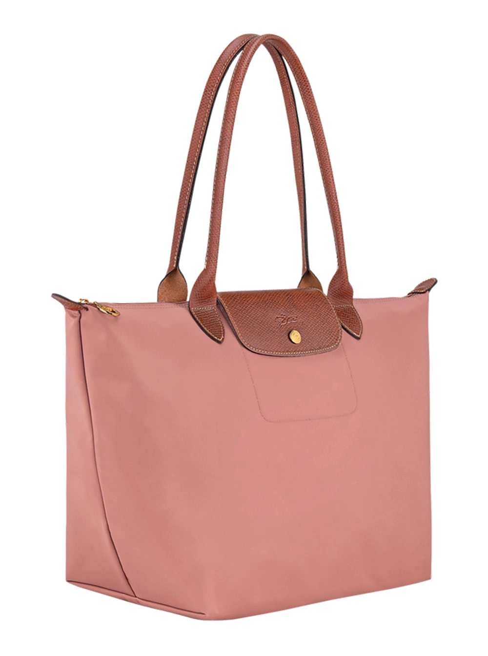 Longchamp Borsa Shopping 'Le Pliage Original' con Logo Impresso in Tela Riciclata Rosa Donna, view 2