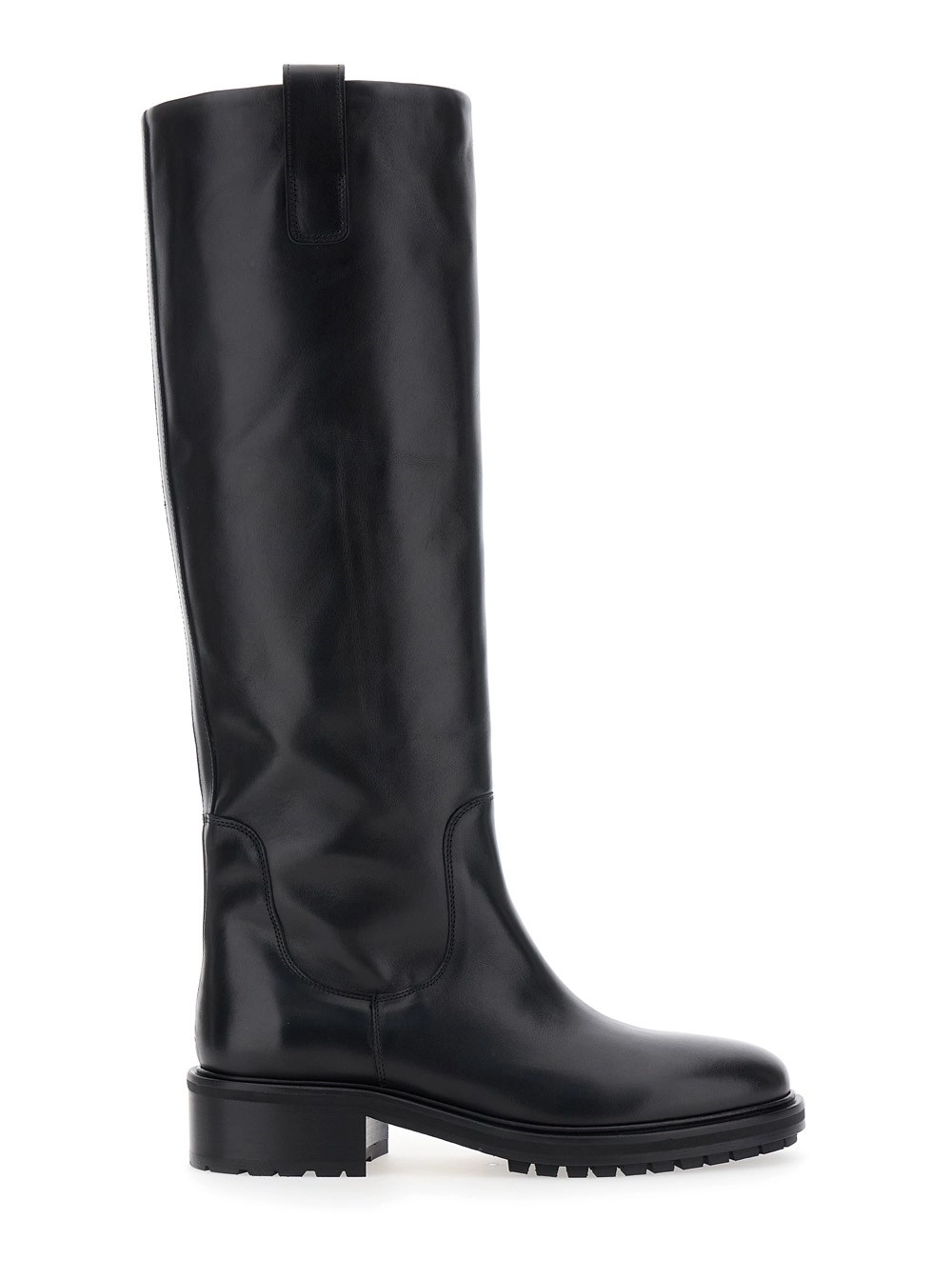 Aeyde Stivali al Ginocchio 'Henry' Slip-On in Pelle Nero Donna