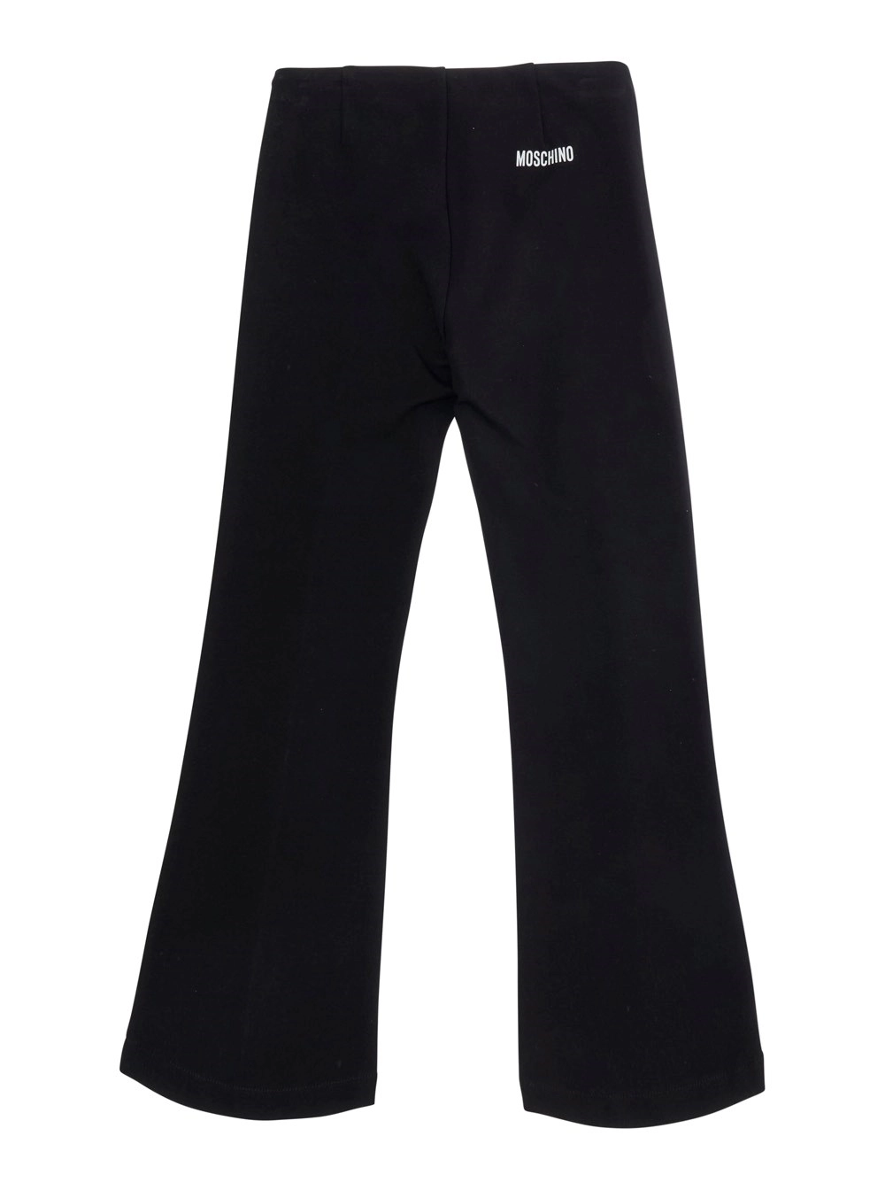 Moschino kids Pantaloni con patch e tasche in cotone e polyamide neri per bambino
