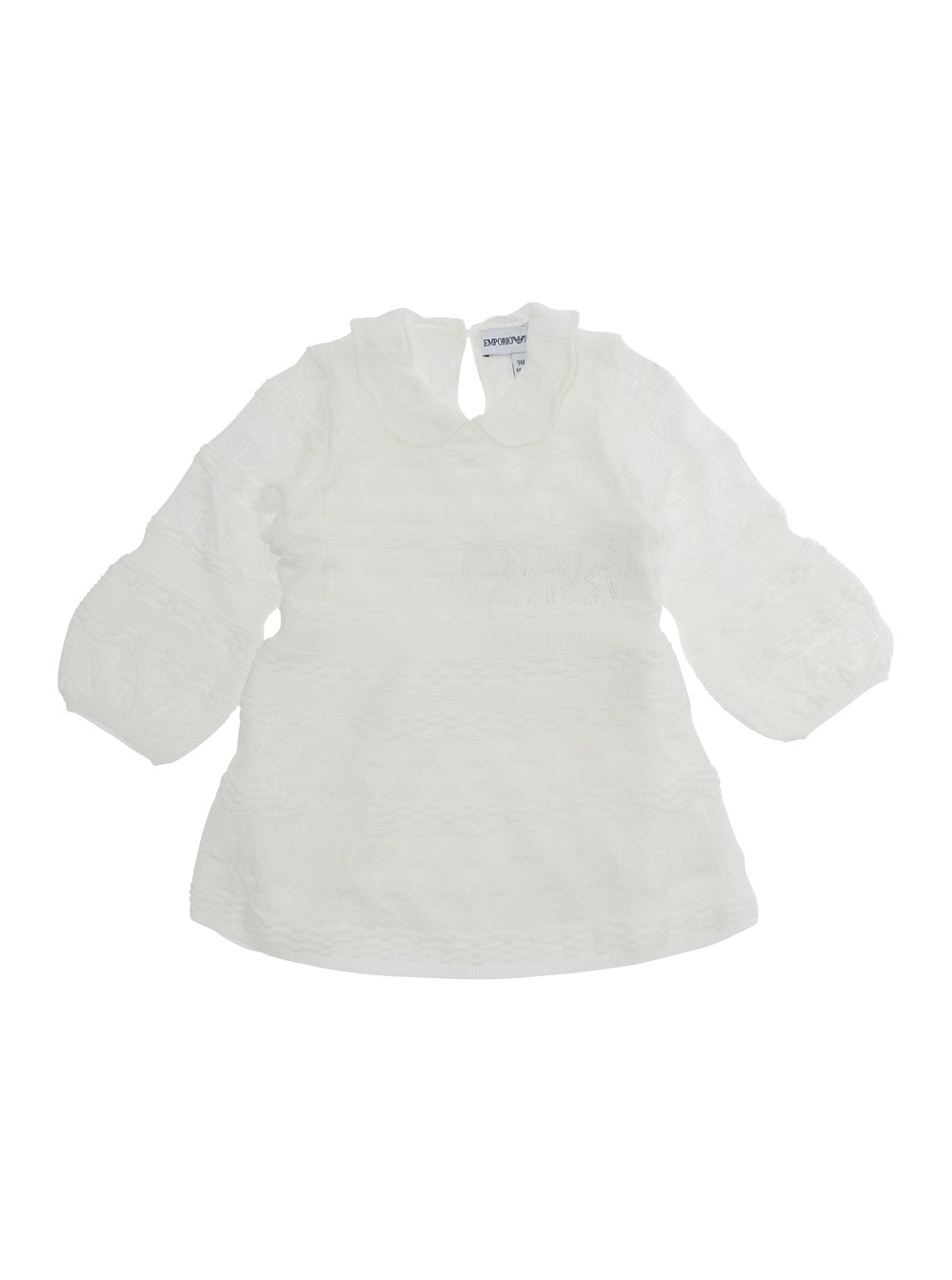 Emporio armani kids Abito con maniche lunghe e chiusura posteriore in bianco per bambina