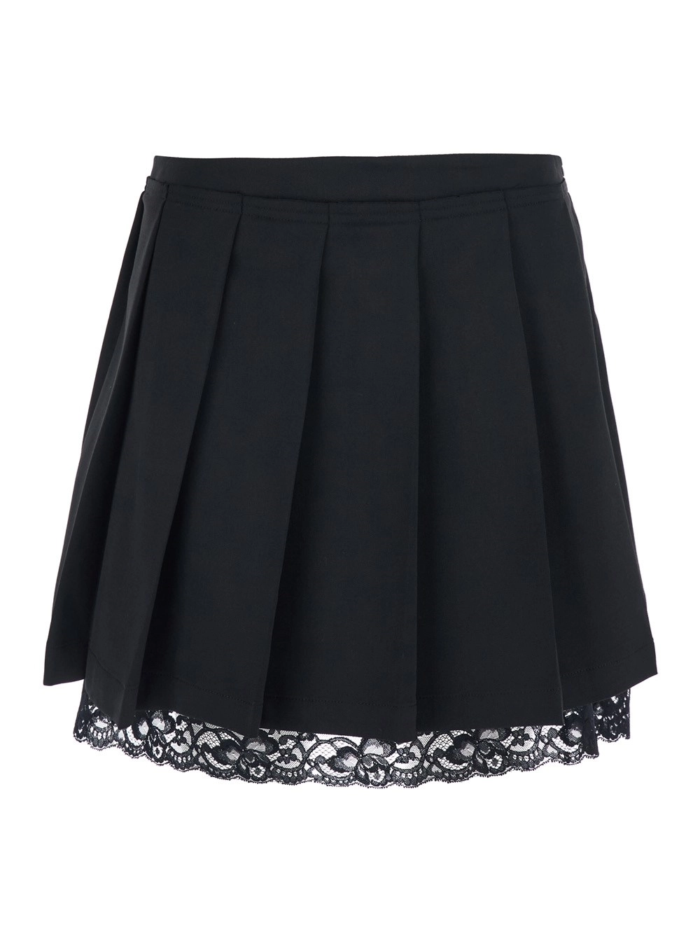 Jucca Gonna Pieghettata Mini con Pieghe Sui Fianchi in Tessuto Tecnico Nero Donna