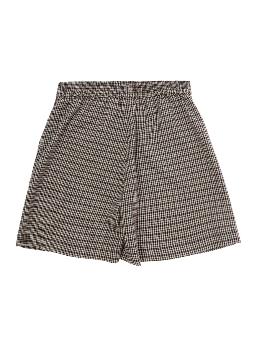 Monnalisa kids Short Pied de Poule con Dettagli a Contrasto in Bianco, view 2