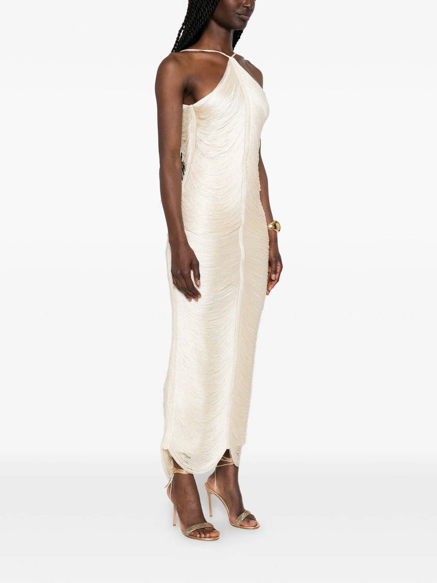 Bless Bless Jade Fringed Halterneck Dress, view 2