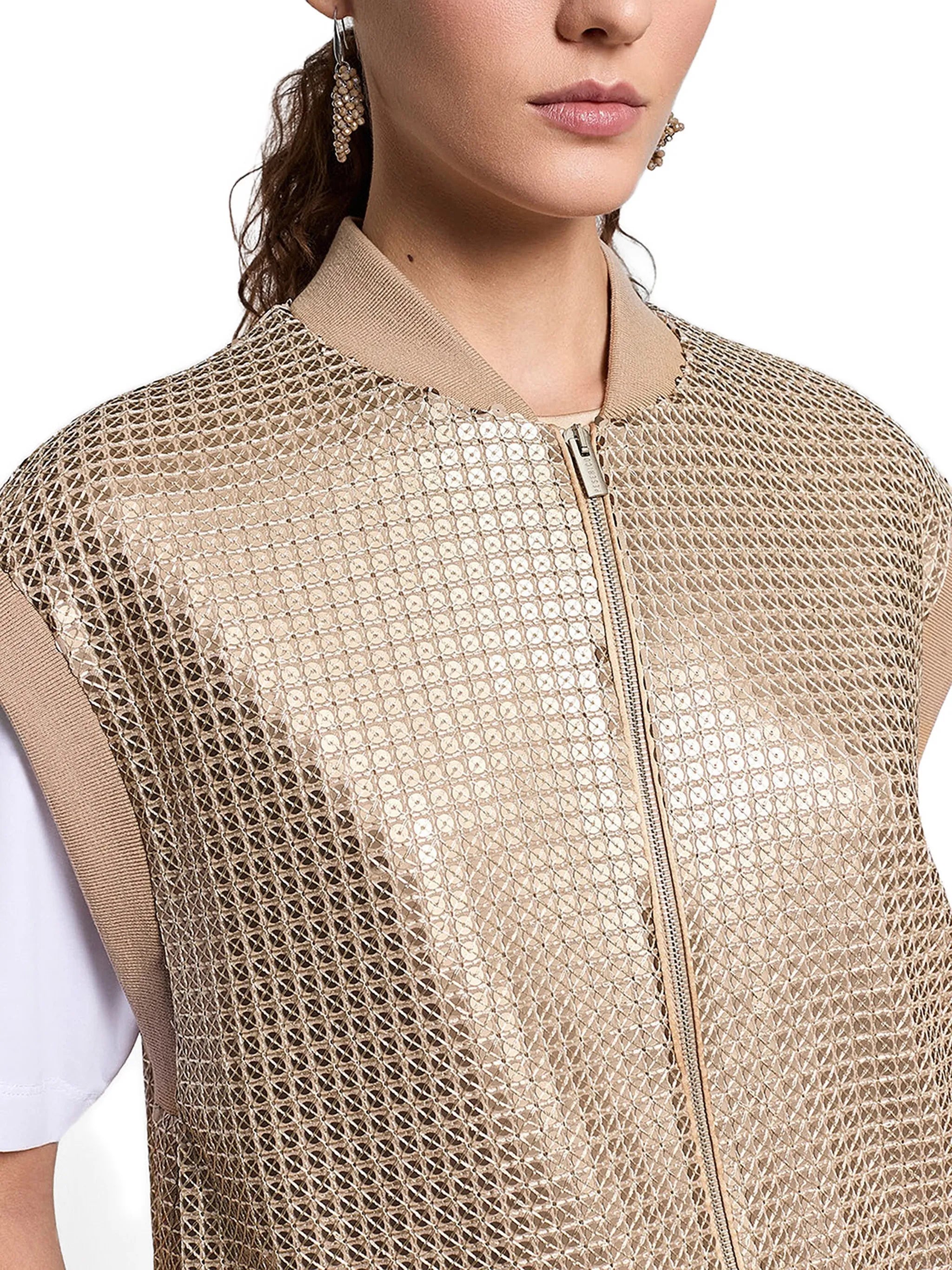 Peserico Peserico Sequin-embellishment Zip-up Gilet, view 2