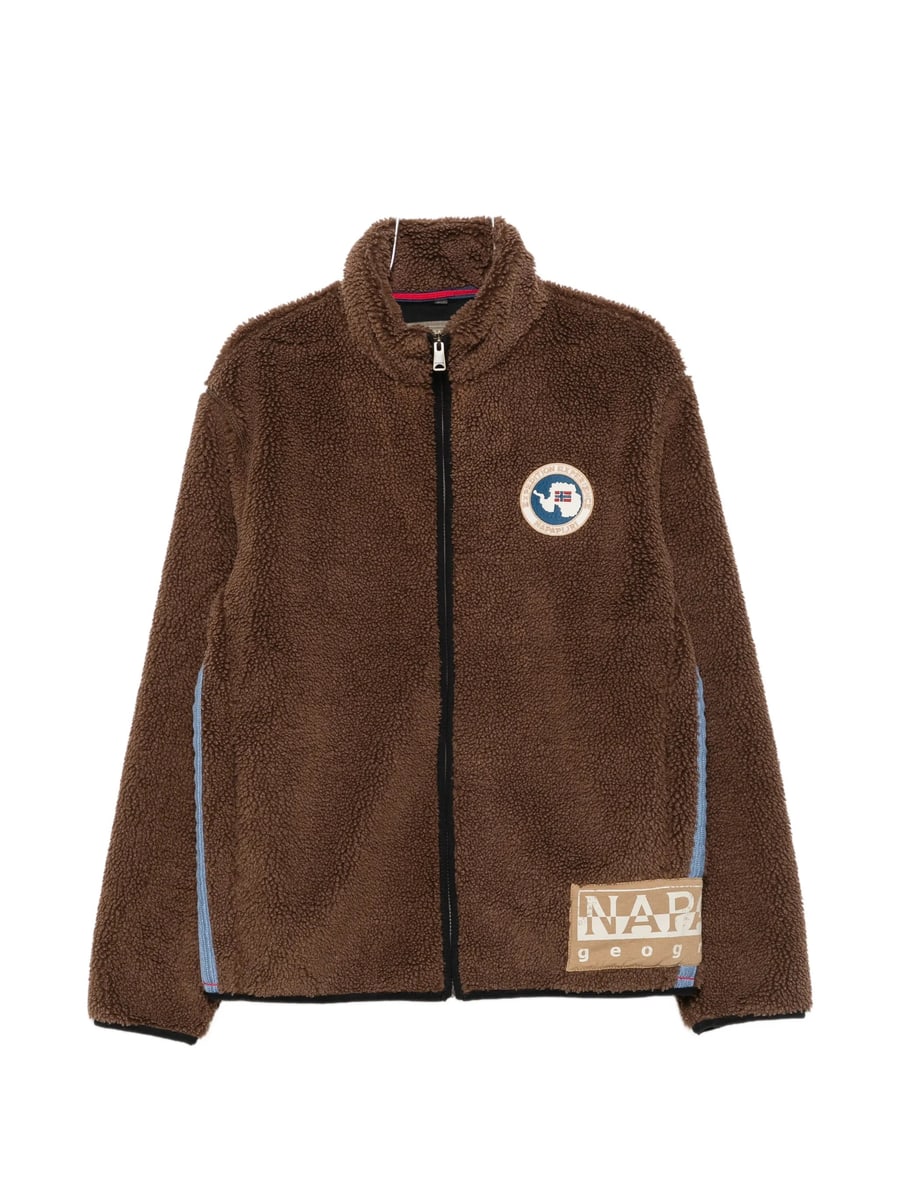 Napapijri Napapijri Fleece-texture Logo-patch Jacket