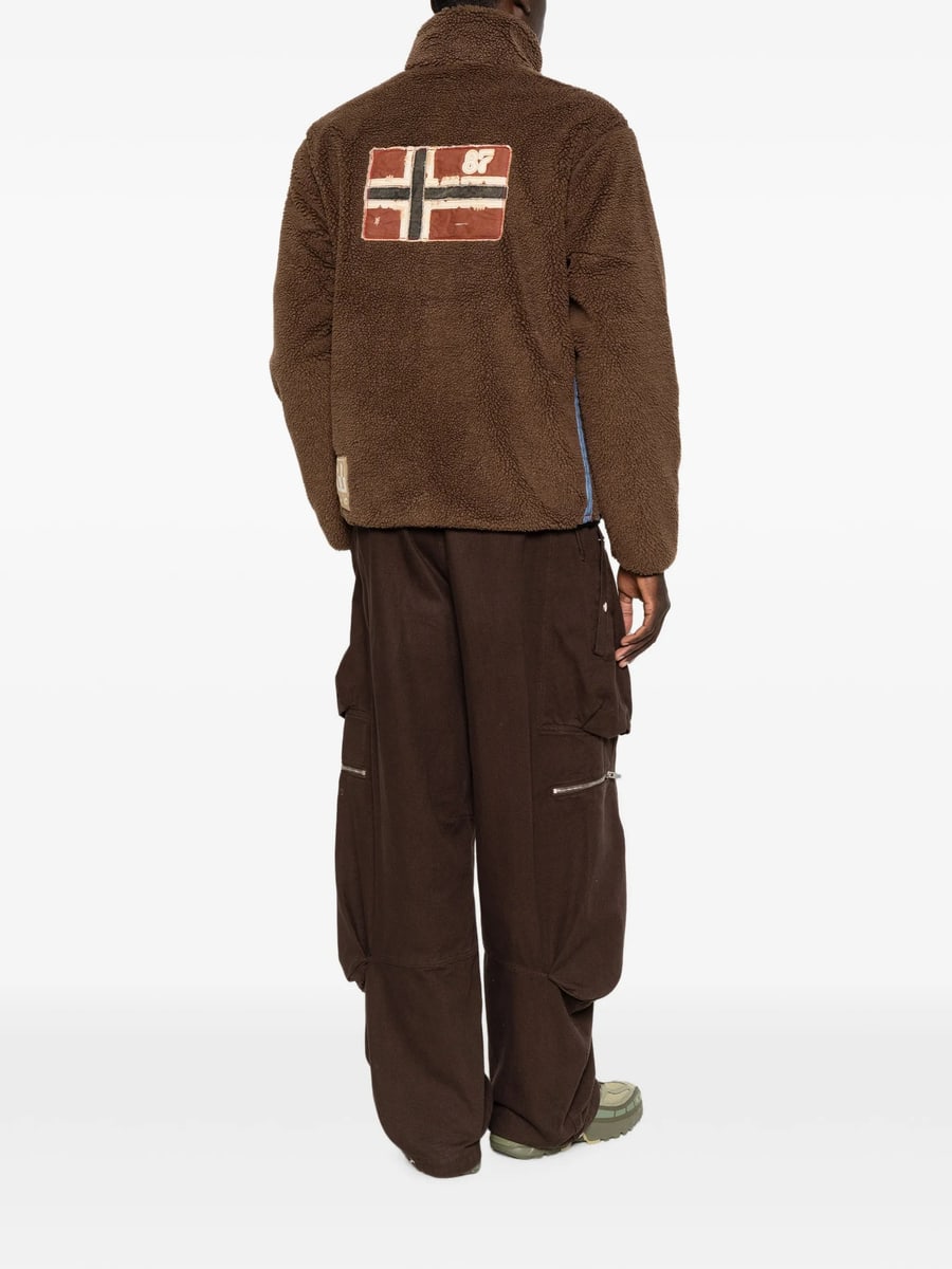 Napapijri Napapijri Fleece-texture Logo-patch Jacket, view 3
