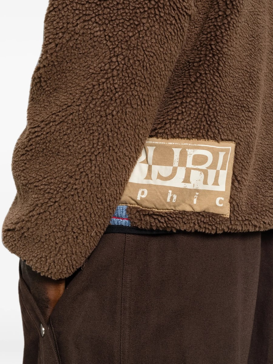 Napapijri Napapijri Fleece-texture Logo-patch Jacket, view 5