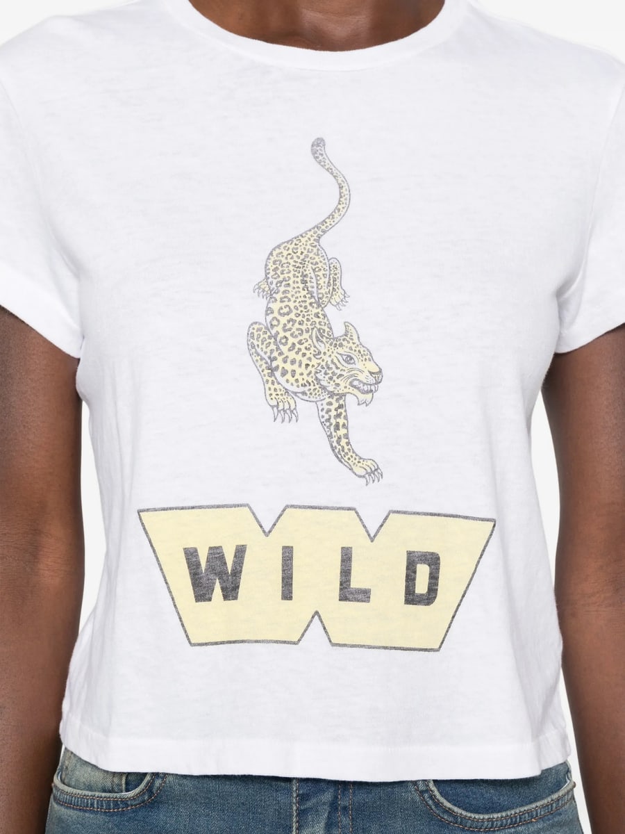Re/done Re/done Leopard-print Graphic-print T-shirt, view 2