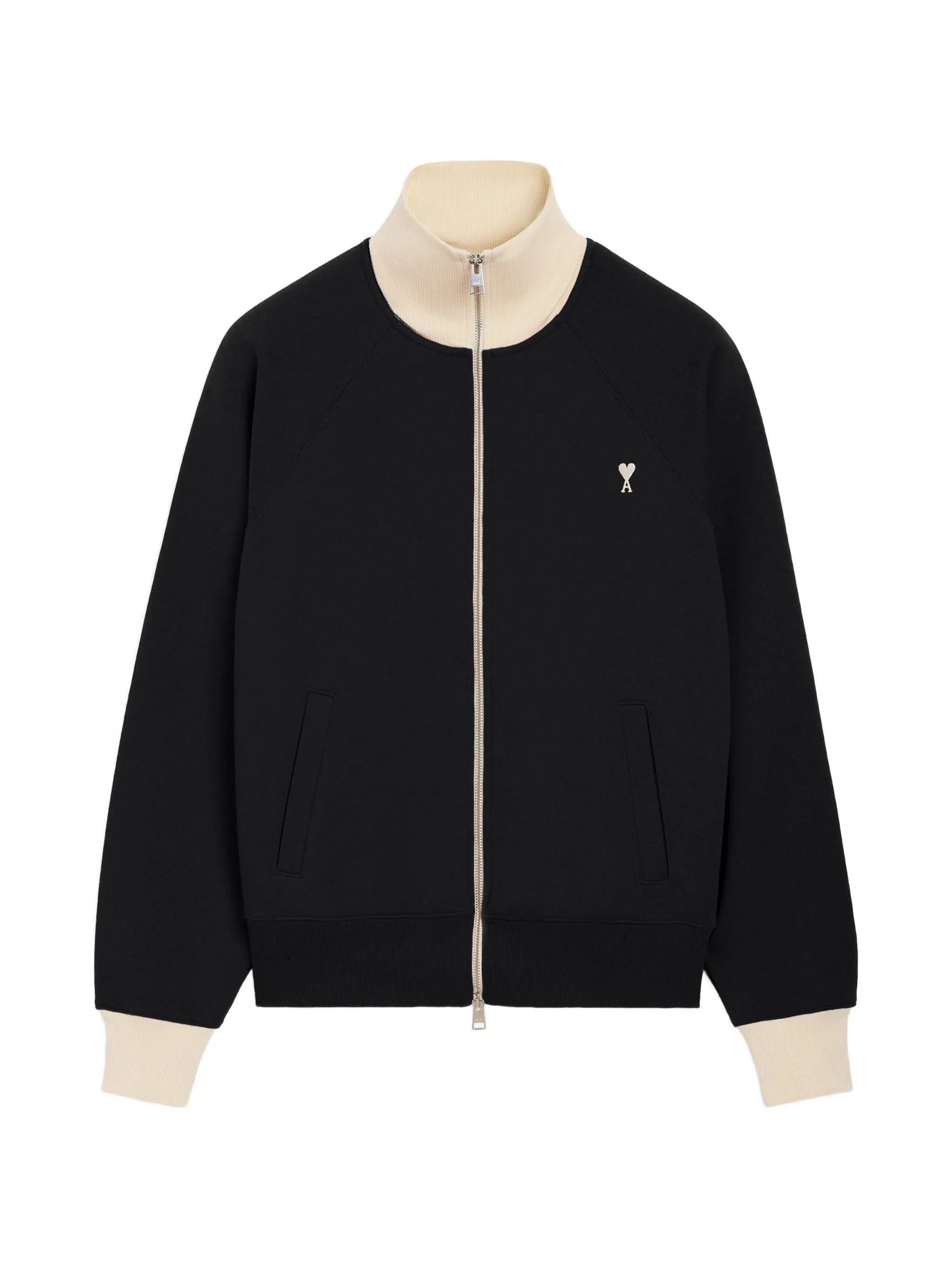 AMI Paris Ami Paris Zipped Cotton Sweatshirt With Ami De Coeur