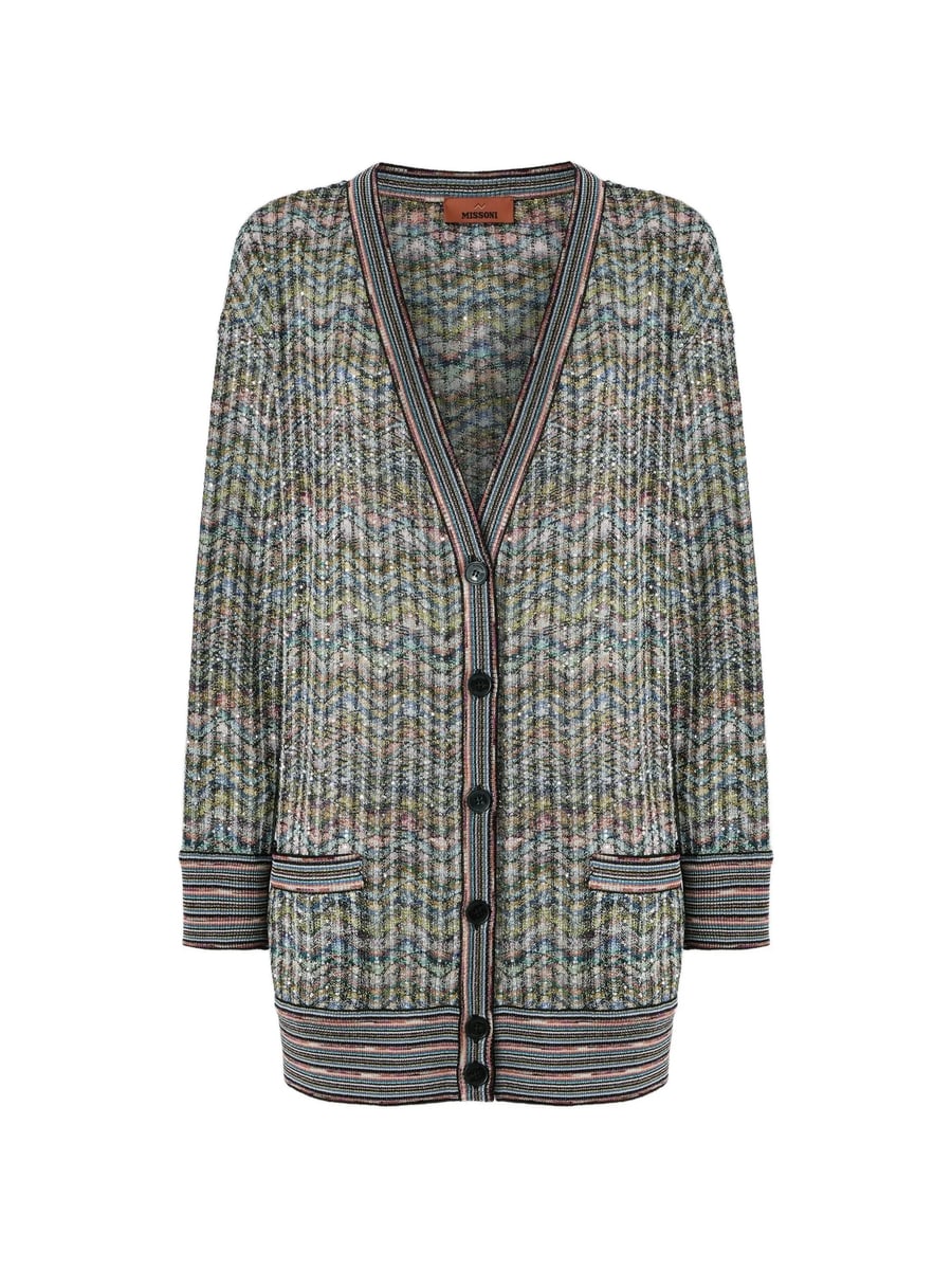 Missoni Missoni Sequin-embellished Zigzag-pattern Cardigan