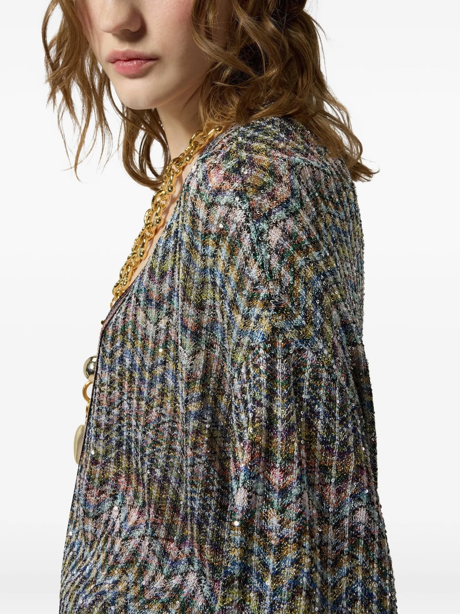 Missoni Missoni Sequin-embellished Zigzag-pattern Cardigan, view 3