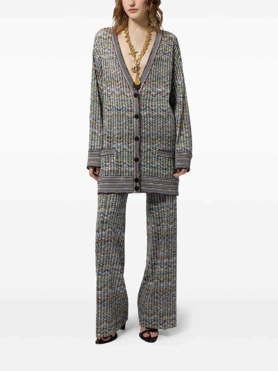 Missoni Missoni Sequin-embellished Zigzag-pattern Cardigan, view 4