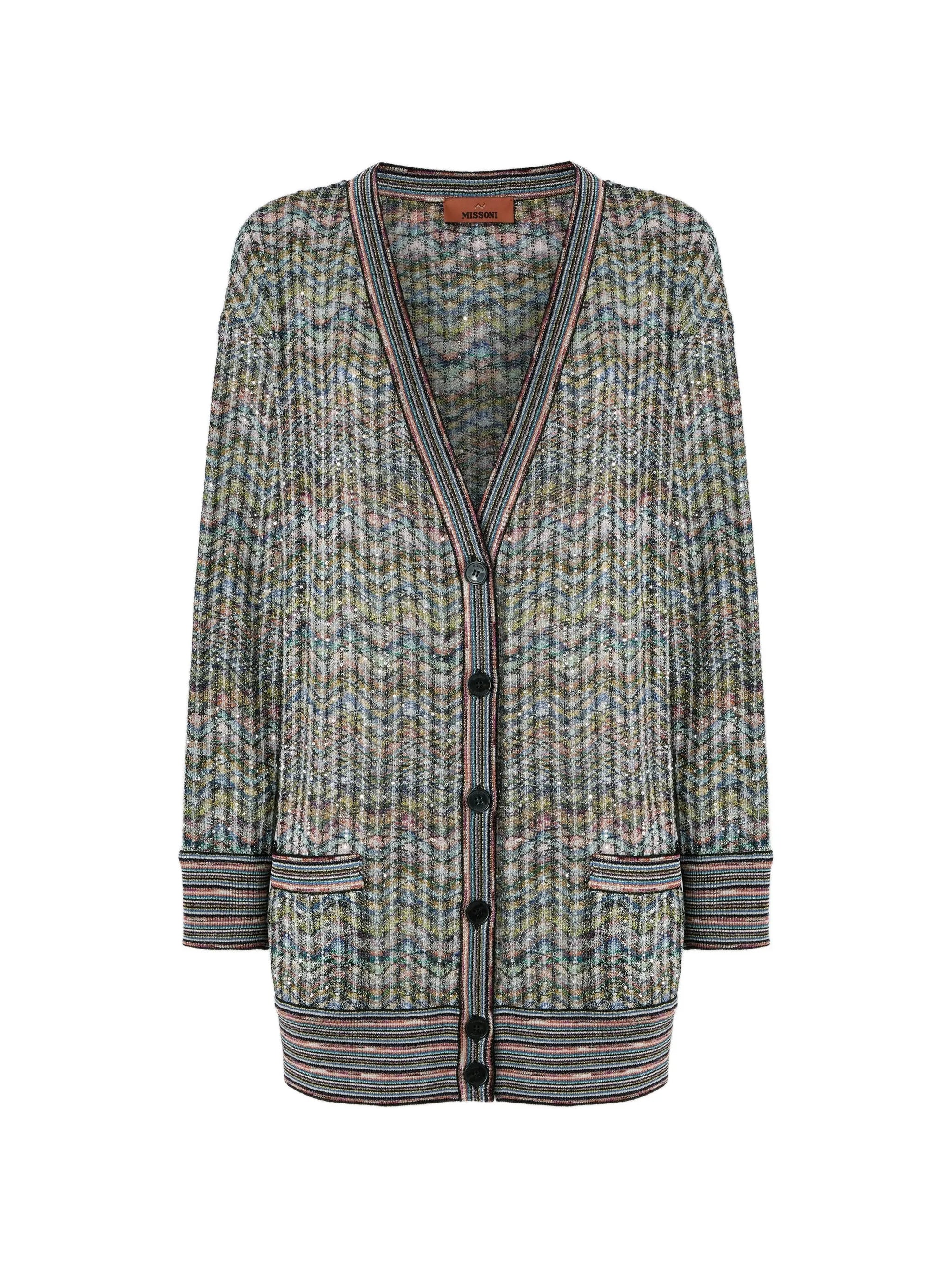 Missoni Missoni Sequin-embellished Zigzag-pattern Cardigan