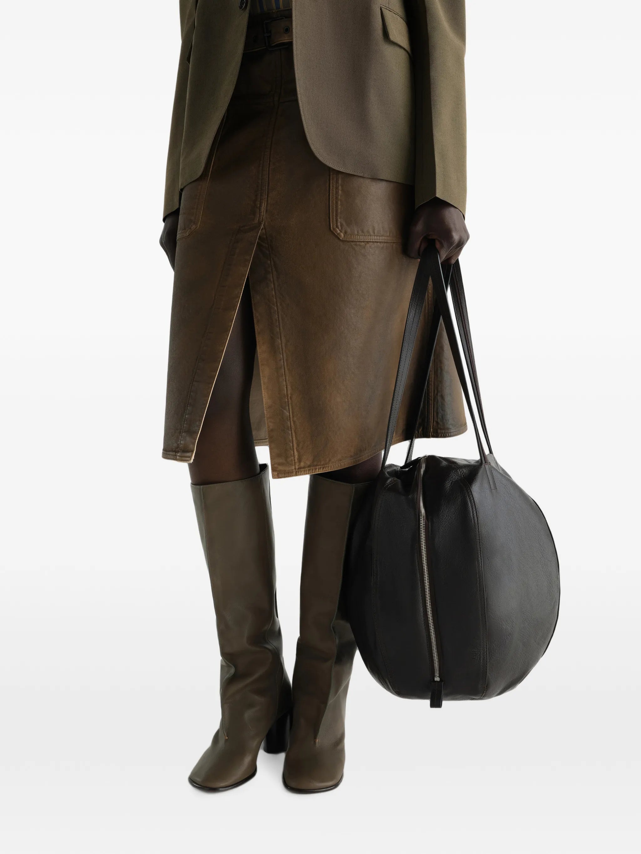 Lemaire Lemaire Helmet Bag In Grained Paper Leather, view 2