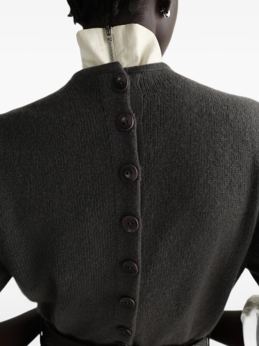 Lemaire Lemaire Reversible Buttoned Sweater In Cashmere, view 6