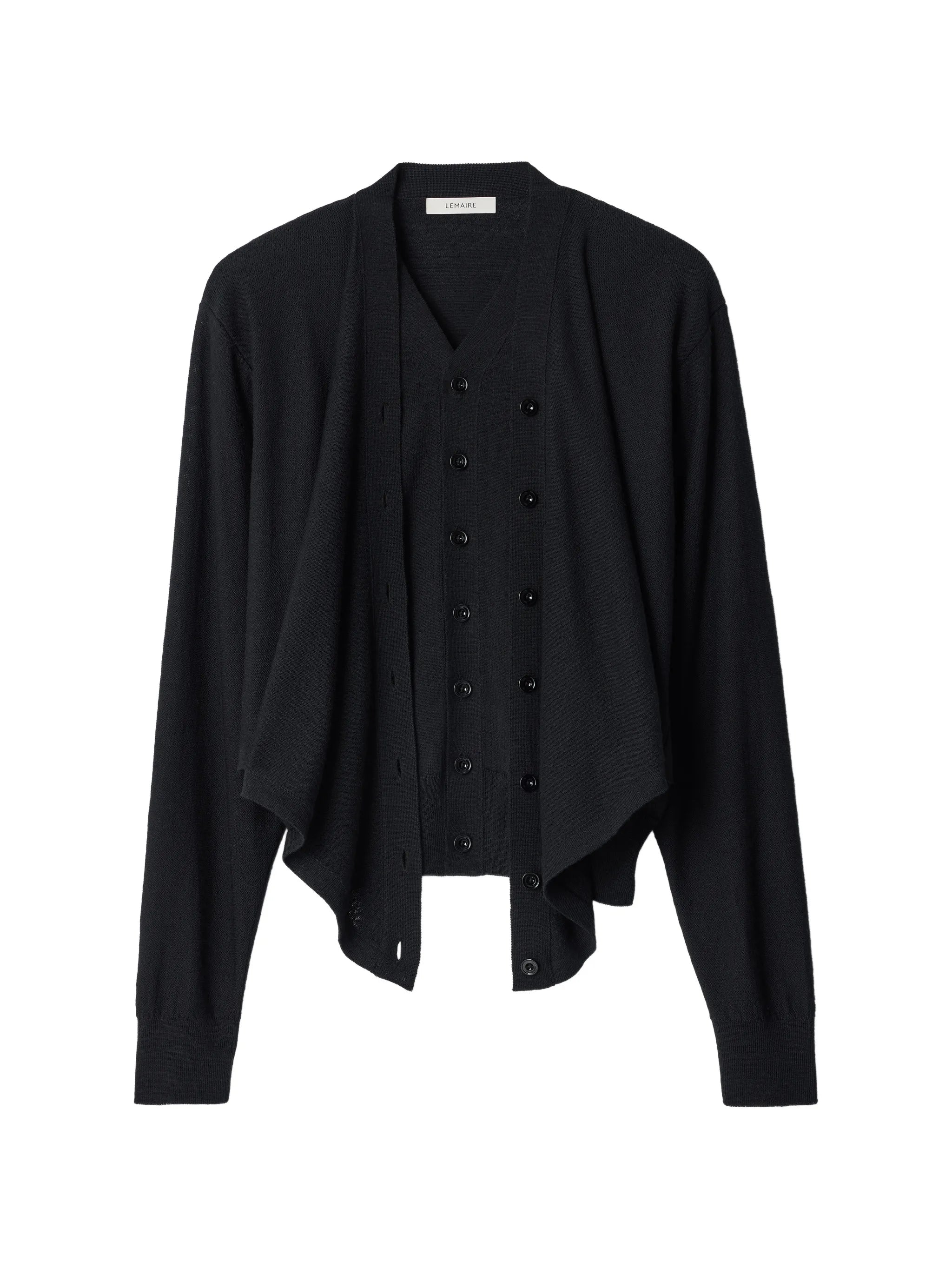 Lemaire Lemaire Trompe-l’œil Cardigan In Merino Wool Blend