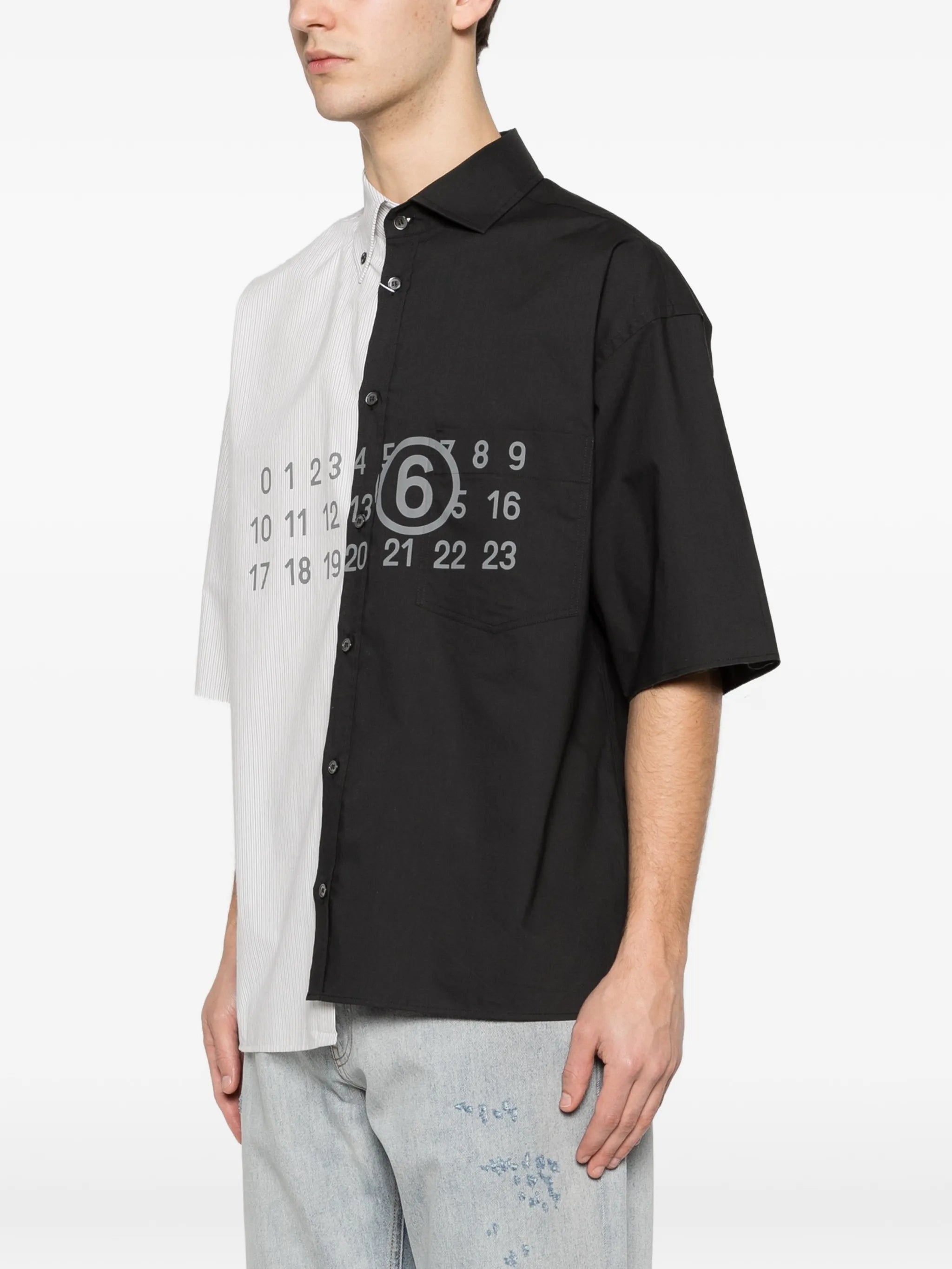 MM6 Maison Margiela Mm6 Maison Margiela Striped Panelled Shirt, view 2