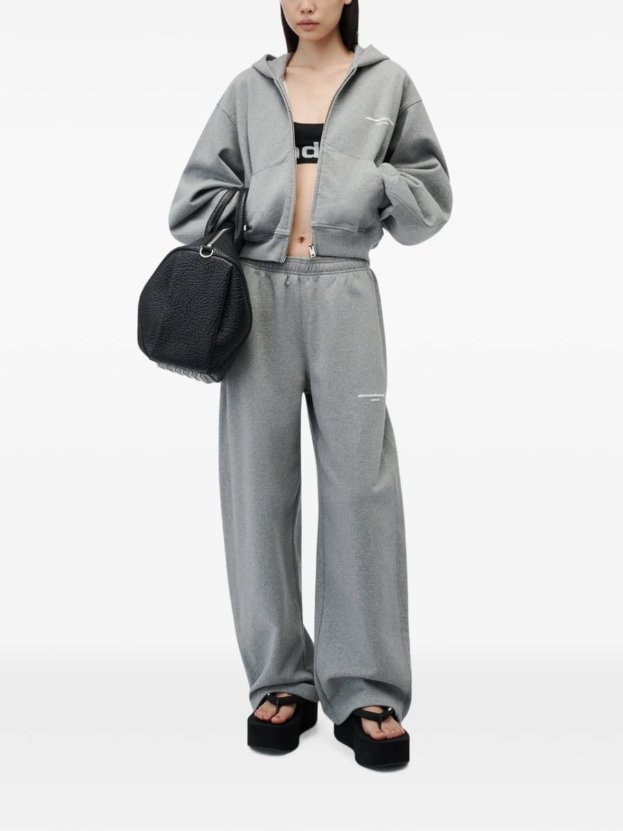 Alexander Wang Alexander Wang Mid-rise Relaxed Sweatpant W/ Logo Print, view 3