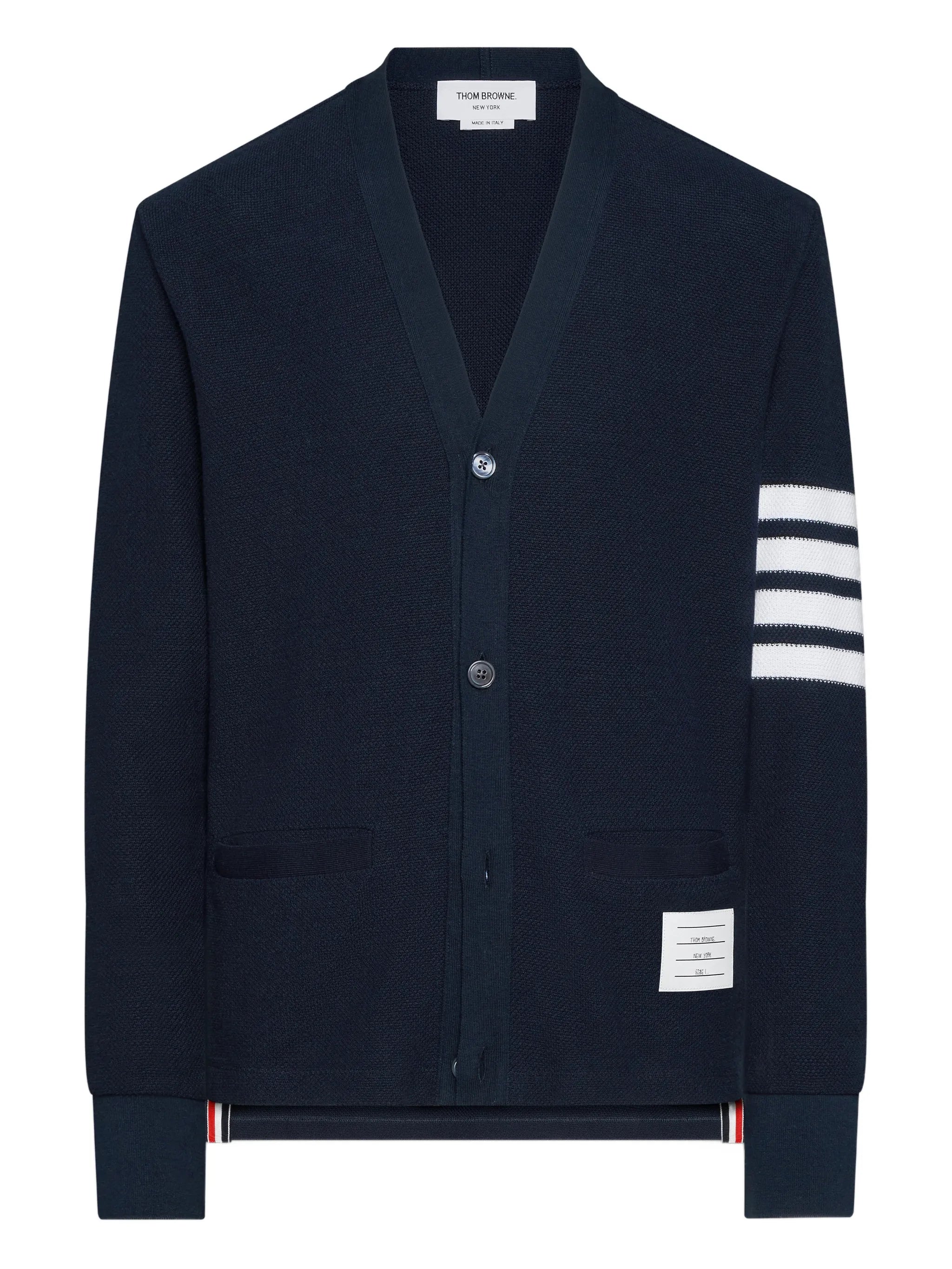 Thom Browne Thom Browne V-neck Logo Patch Cardigan