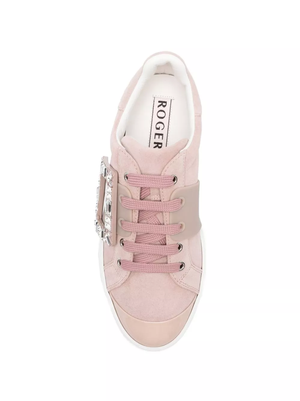 Roger Vivier Sneakers in pelle Viv Skate High Strass, view 2