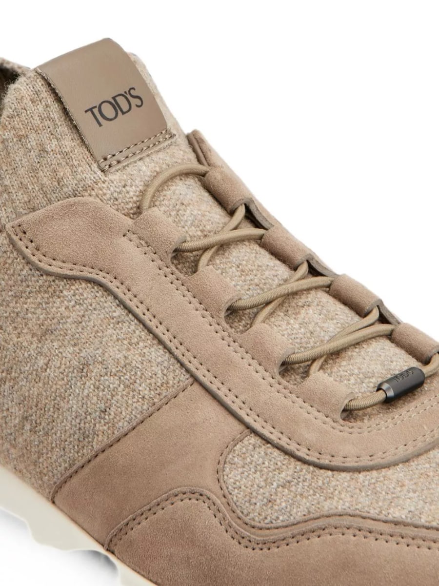 Tod's Sneakers in pelle e maglia, view 4