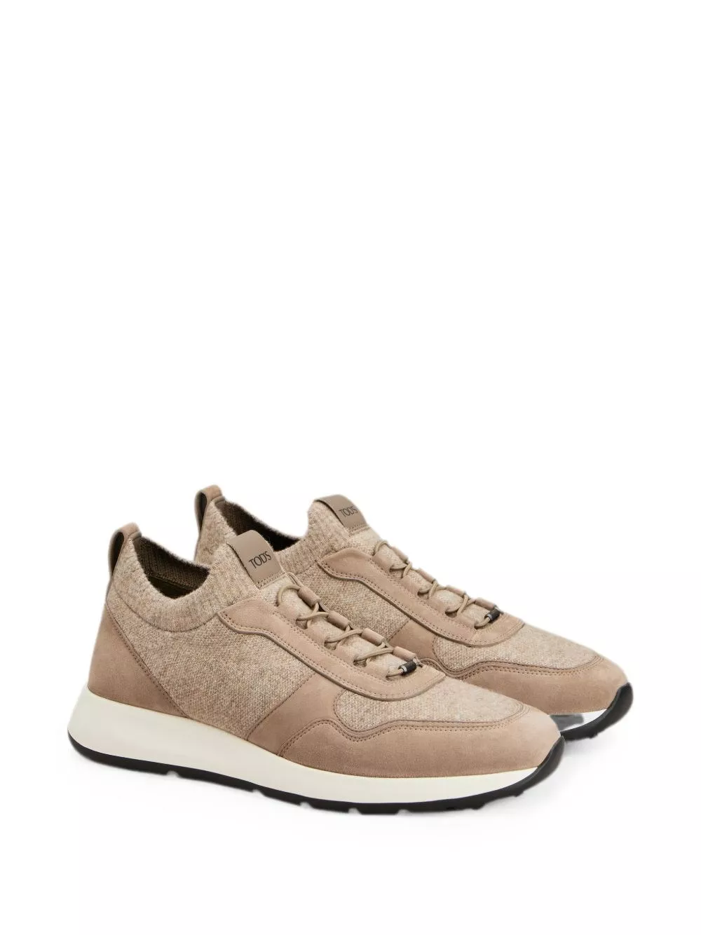 Tod's Sneakers in pelle e maglia, view 2