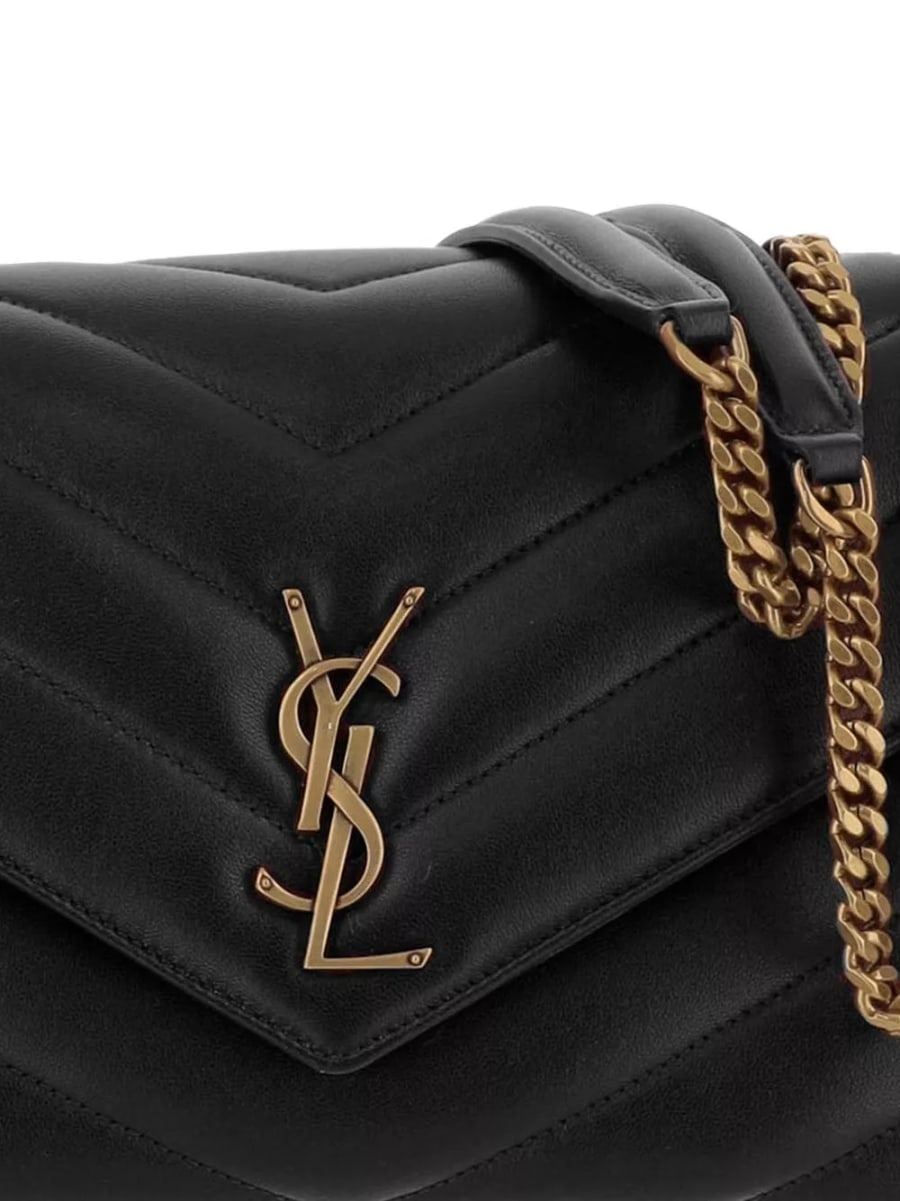 Saint Laurent Borsa a spalla media LouLou in pelle, view 3