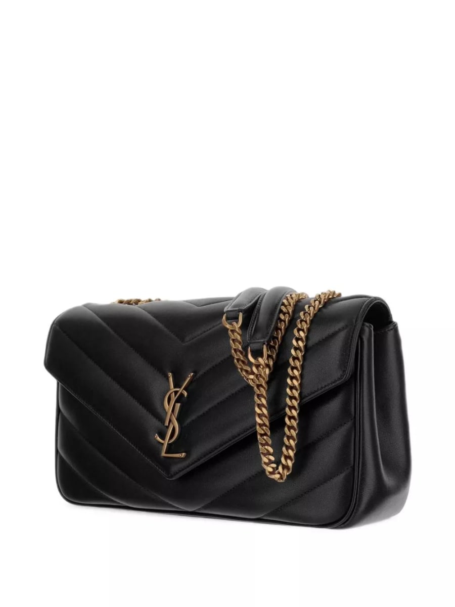 Saint Laurent Borsa a spalla media LouLou in pelle, view 4