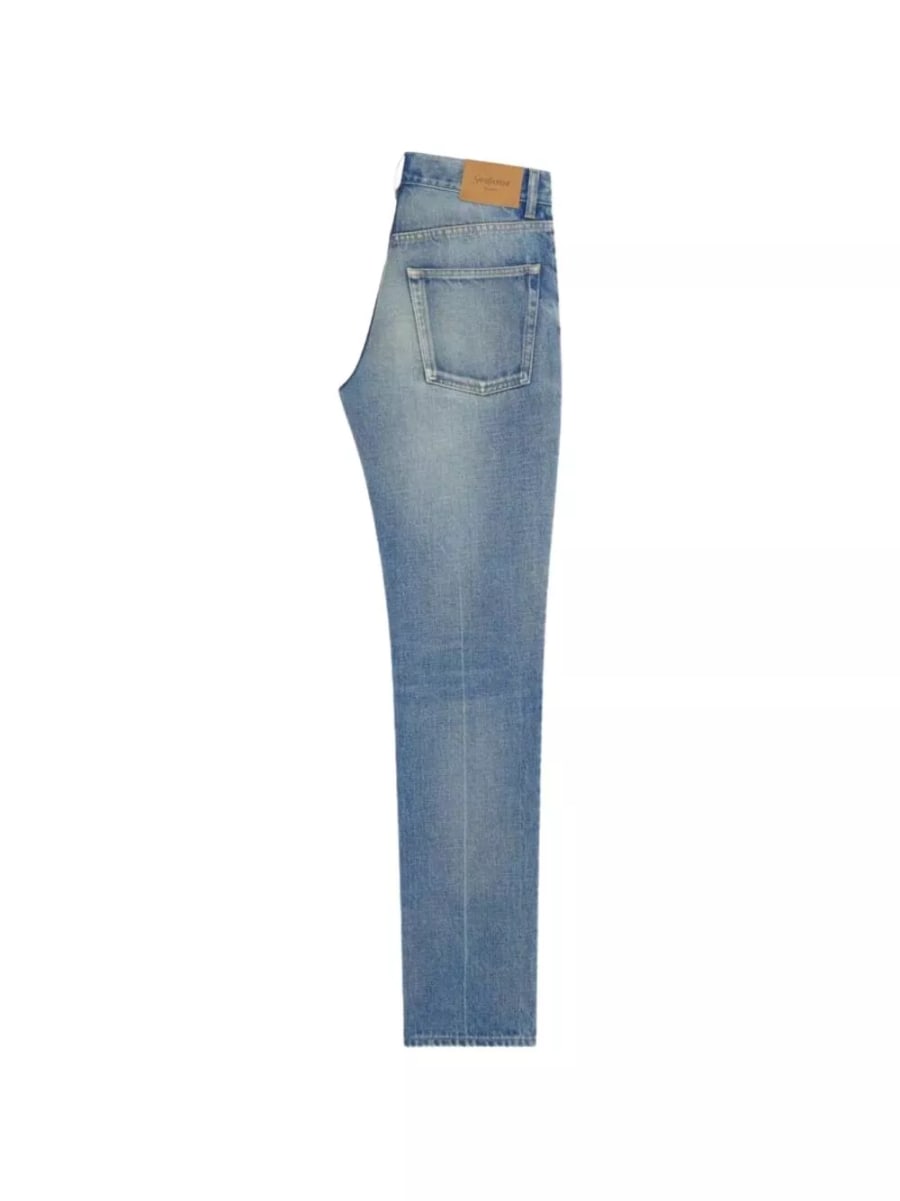Saint Laurent Jeans in denim a gamba dritta, view 2