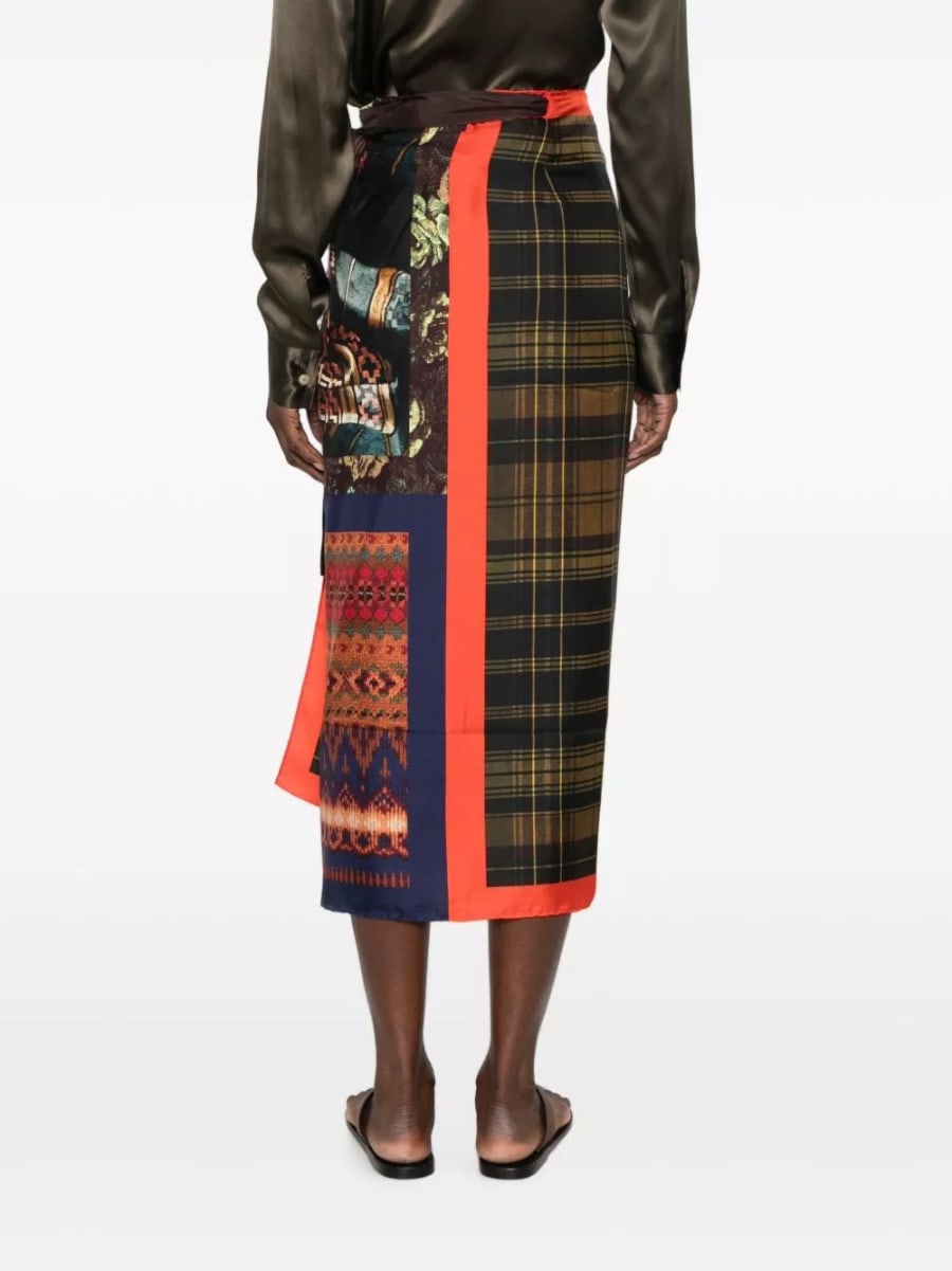 Dries Van Noten Gonna lunga in seta, view 4