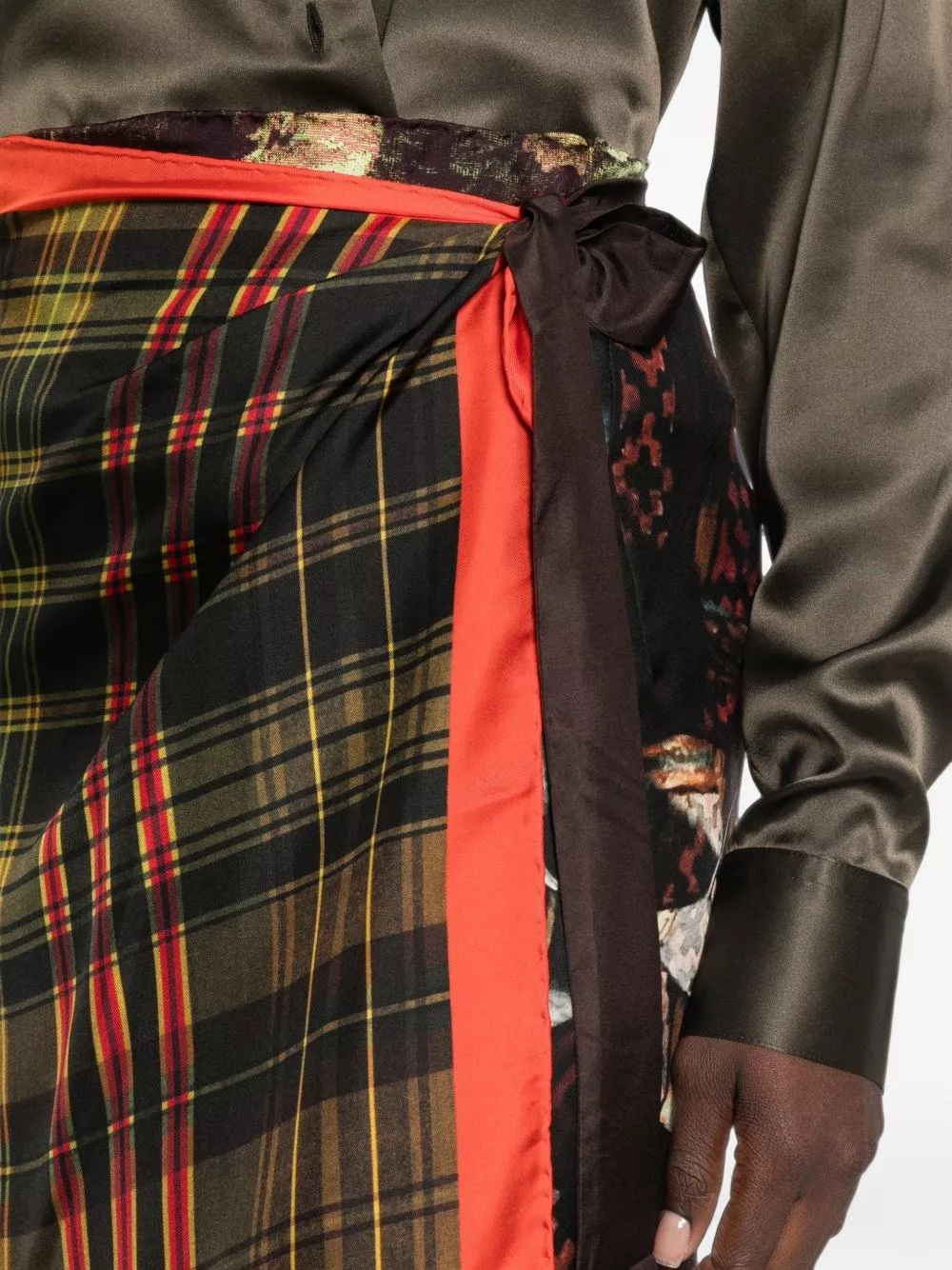 Dries Van Noten Gonna lunga in seta, view 2