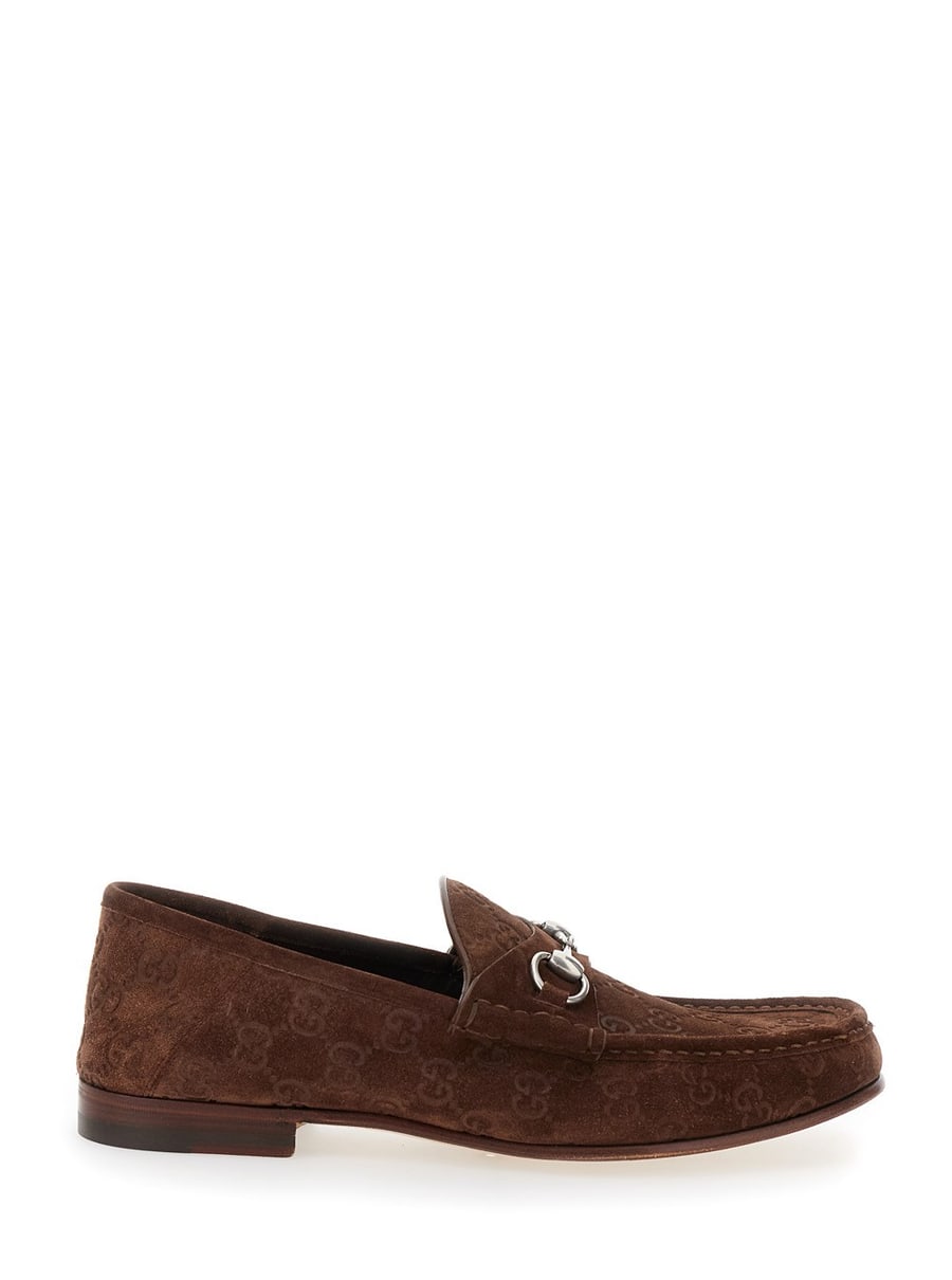 Gucci Mocassini 'Horsebit 1953' con Morsetto in Tela GG Supreme Marroni Uomo