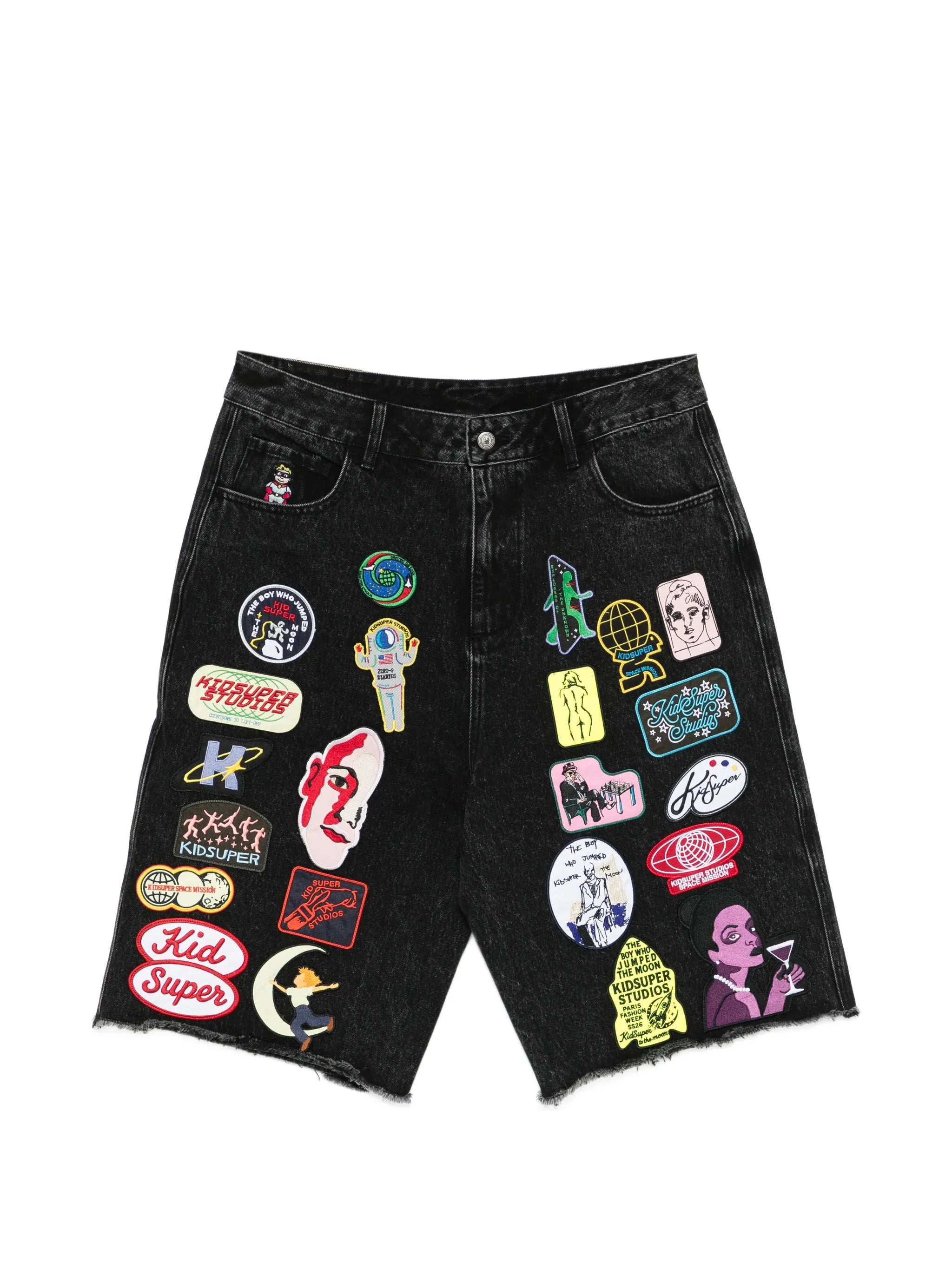 Kidsuper Kidsuper Patches-appliqué Denim Shorts