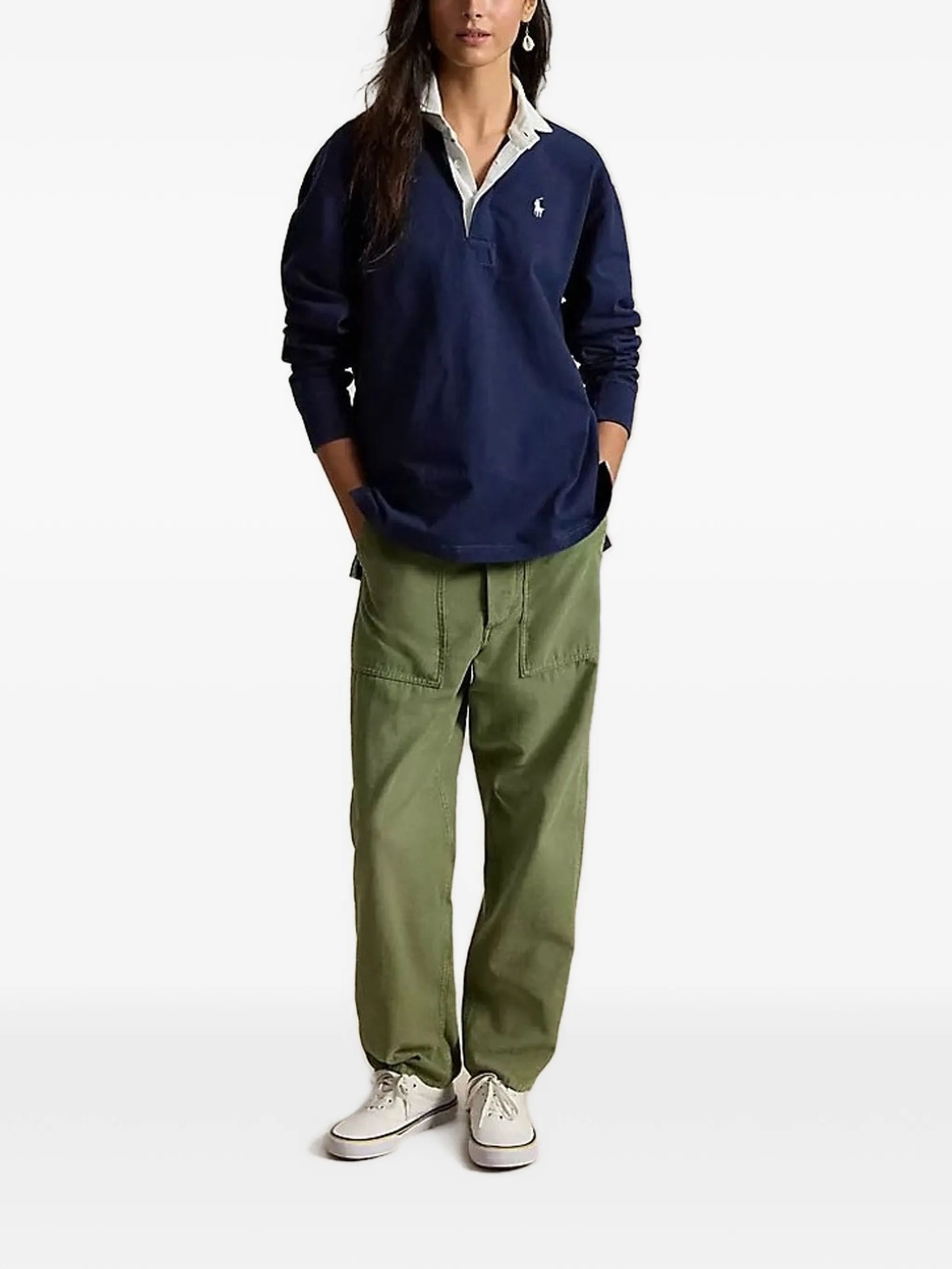 Ralph Lauren Ralph Lauren Oversize Cotton Rugby Shirt, view 2