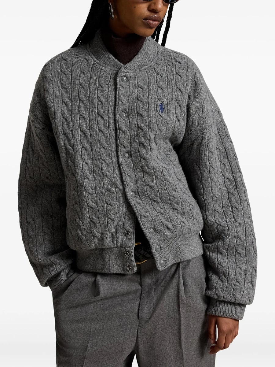 Ralph Lauren Ralph Lauren Cable-knit Bomber Jacket, view 3