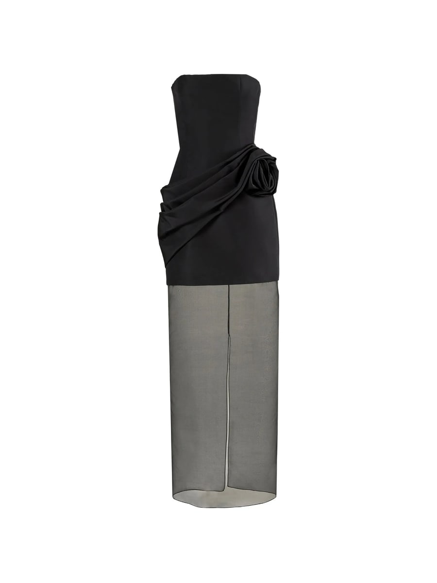 Carolina Herrera Carolina Herrera Strapless Gown With Sheer Organza Skirt